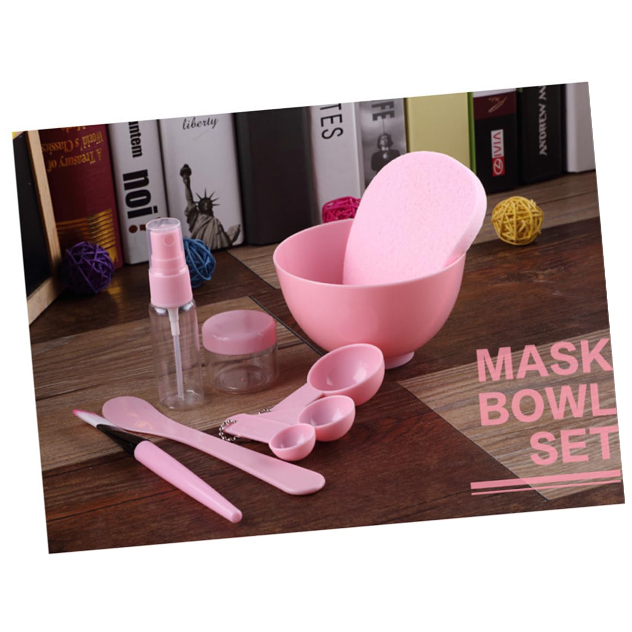 FOMIYES DIY Face Mask Tool Kit - Mixing Bowl, Spatula, Brush, Spray Bottle & Gauges | Pink Skincare Tools for Homemade Facial Masks & Beauty Routine | Perfect for Spa Days, Self-Care & At-Home Skincare Treatments