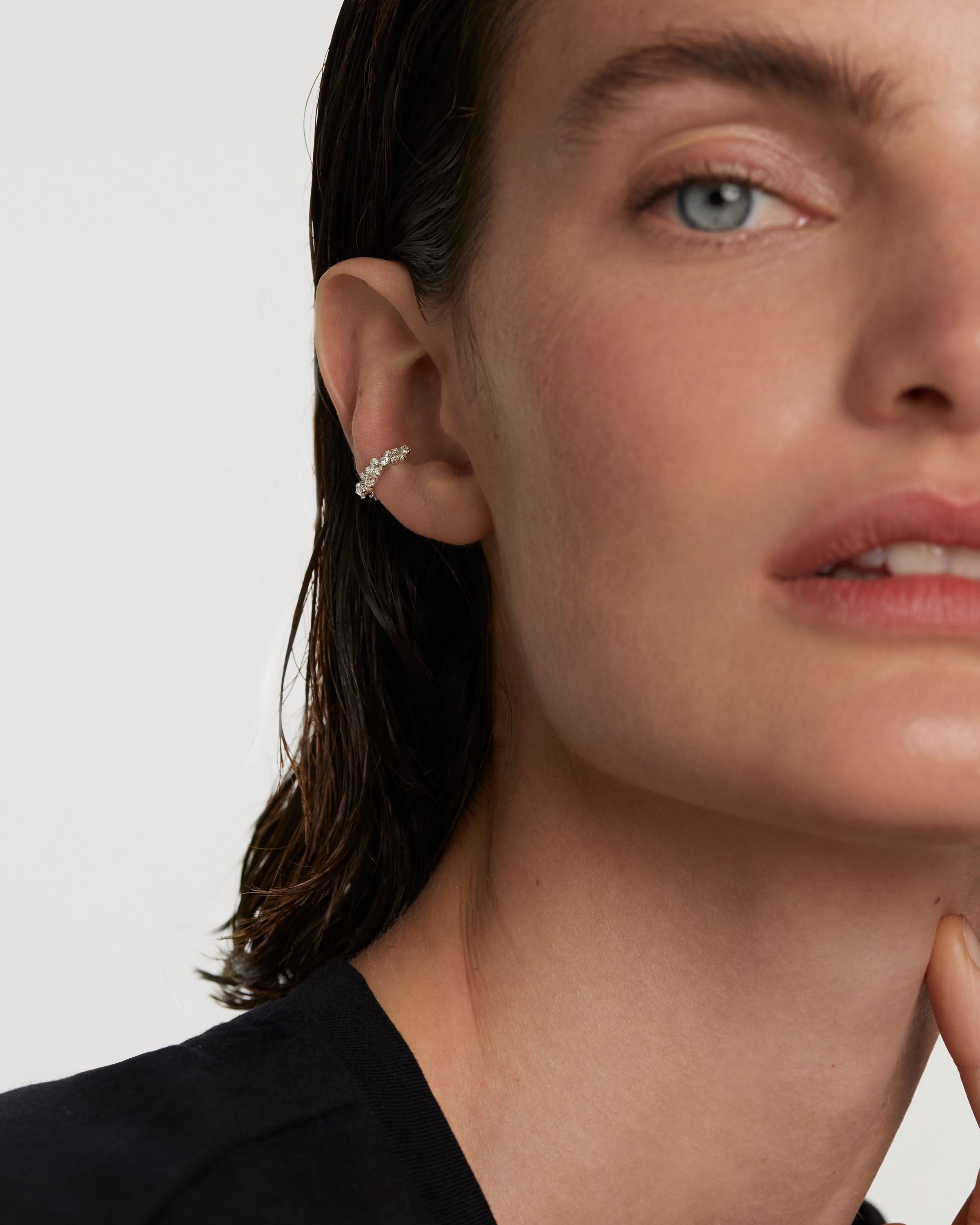 Elegant Silver Bubble Ear Cuff for Women - Trendy Cartilage Hoop Earrings for Helix, Tragus & Conch Piercing - Perfect for Parties, Weddings & Everyday Wear