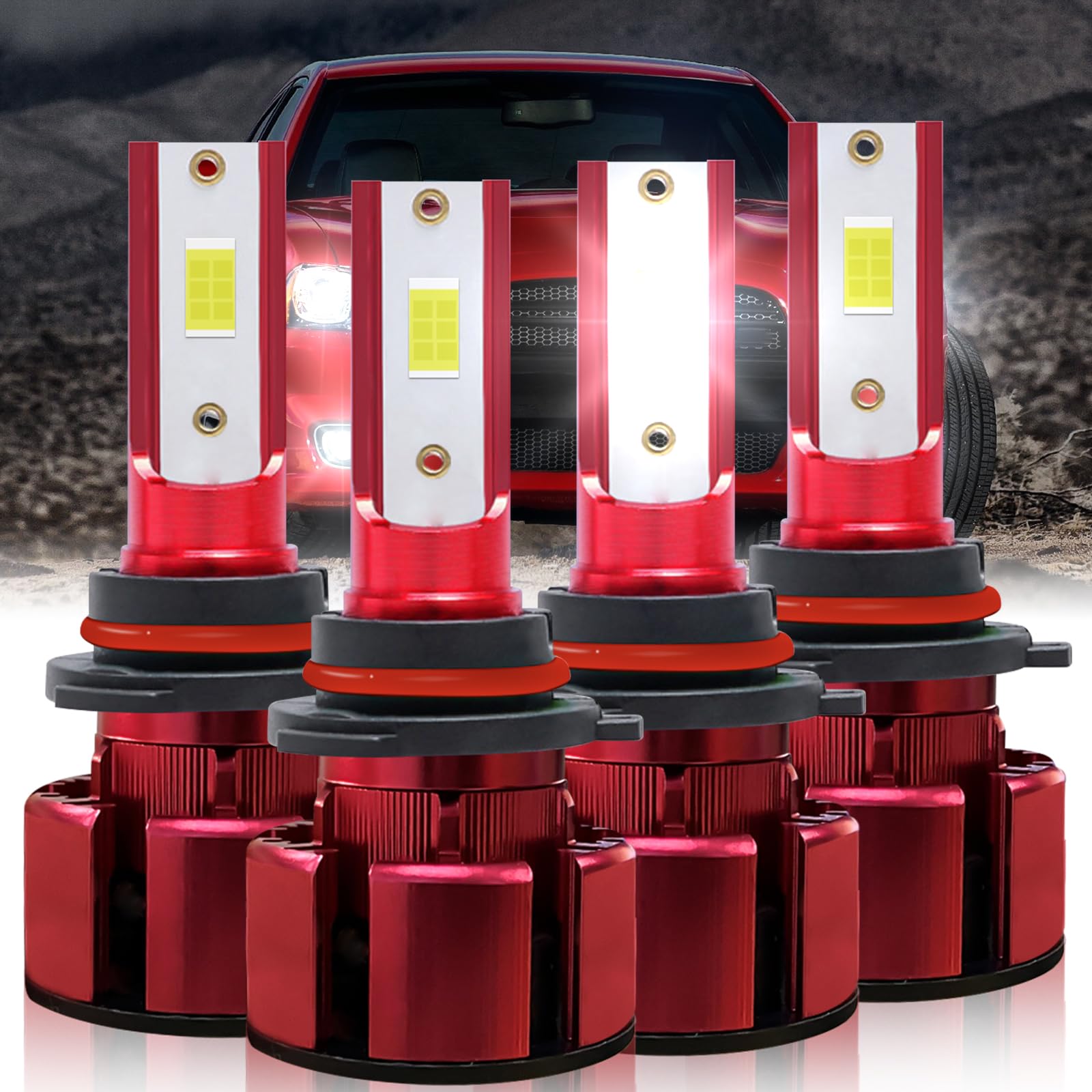 DODGE CHARGER LED Headlight Bulbs 9005 High/Low Beam - 500% Brighter 6500K Cool White for Night Driving