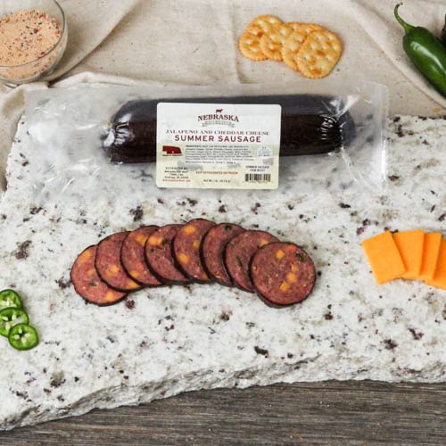 Premium Nebraska Star Beef All-Natural Summer Sausage Variety Pack - Original, Cheddar Cheese & Jalapeño Cheddar (3 Pack) | High-Quality Beef Snacks for Camping, Hiking, Picnics and Party Platters