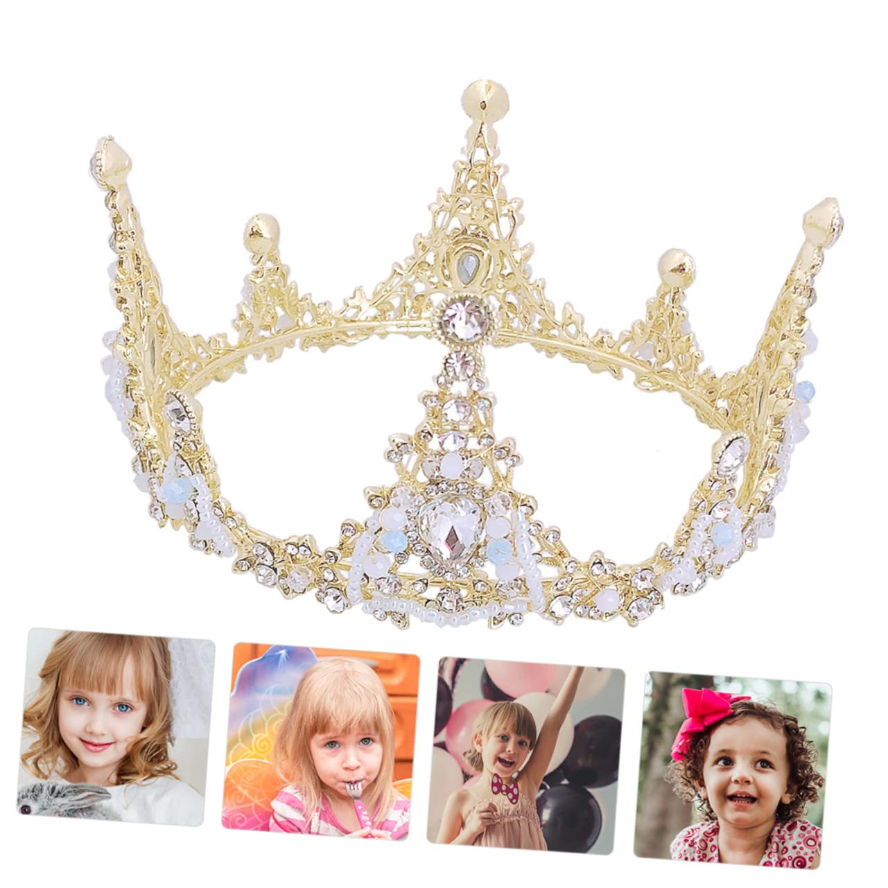 2 Pcs Princess Crown Tiara Set for Kids - Rhinestone Bridal Headpiece, Goddess Headdress & Wedding Party Favors - Alloy Crystal Miss Headband for Birthday, Pageant, Cosplay & Bridal Events