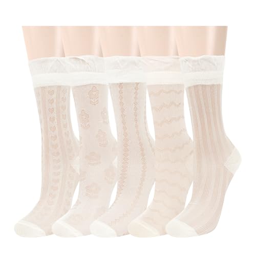 5 Pack-white(argyle,stripe,heart,flower,wave)