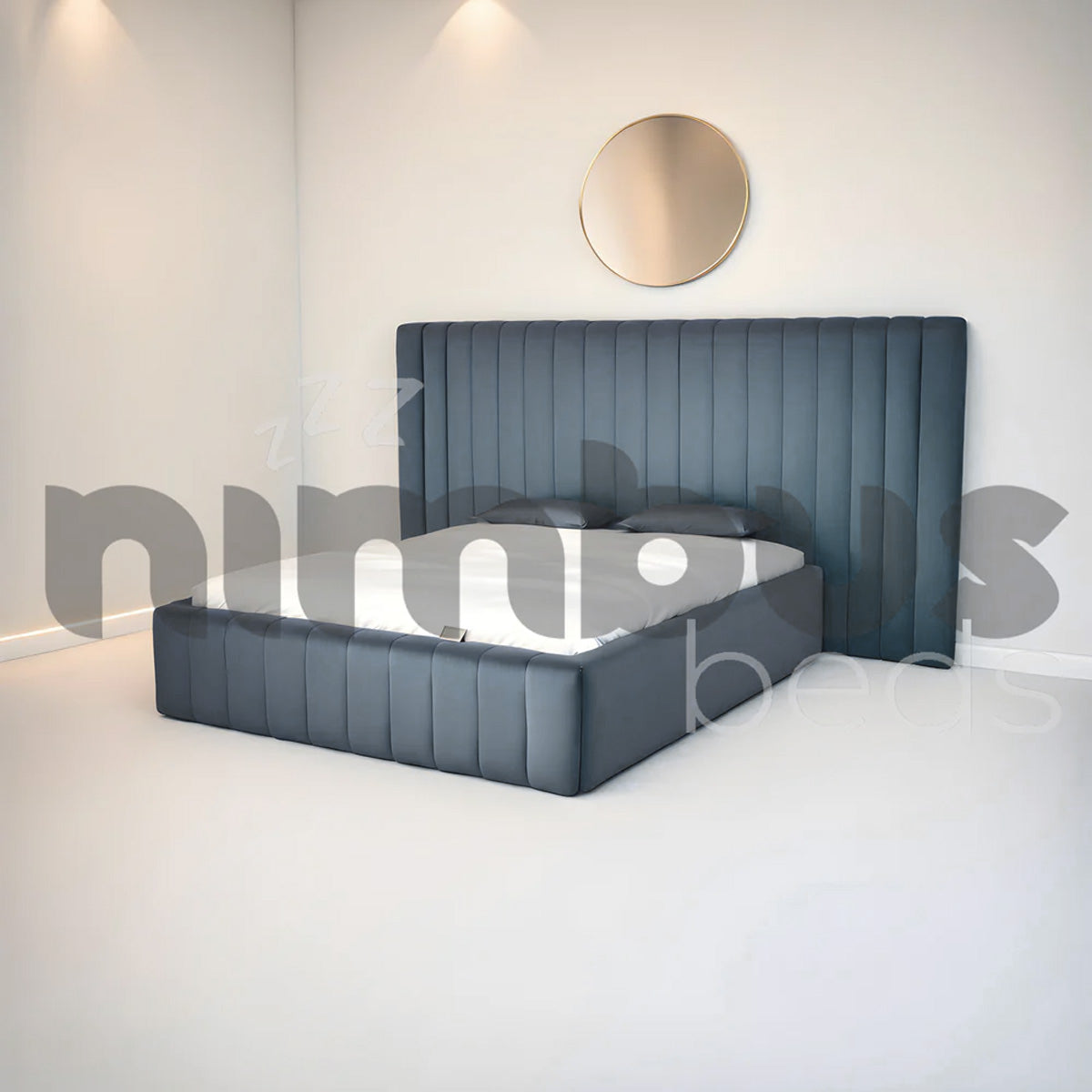 Luxury Louis Bed Frame - Queen Size, Upholstered Platform Bed with Wooden Slats & Noise-Free Support - Perfect for Master Bedroom, Guest Room, or Apartment