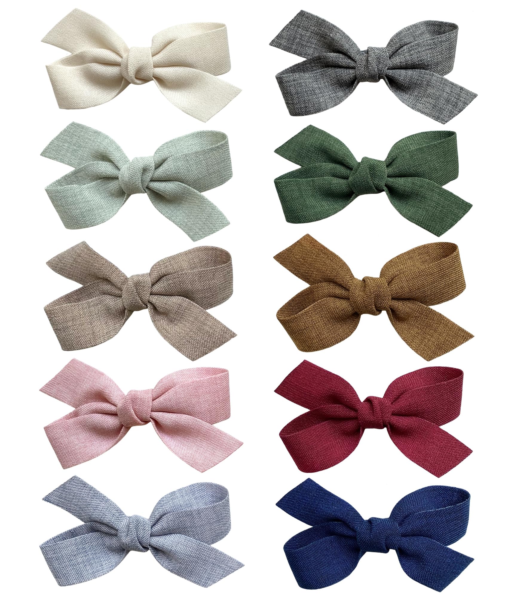 10pcs Baby Girls Hair Bows Clips - Boutique Barrettes with Fully Lined Alligator Clips for Infants & Toddlers with Fine Hair | Perfect for Parties, Photos & Daily Hair Accessories by Cherssy