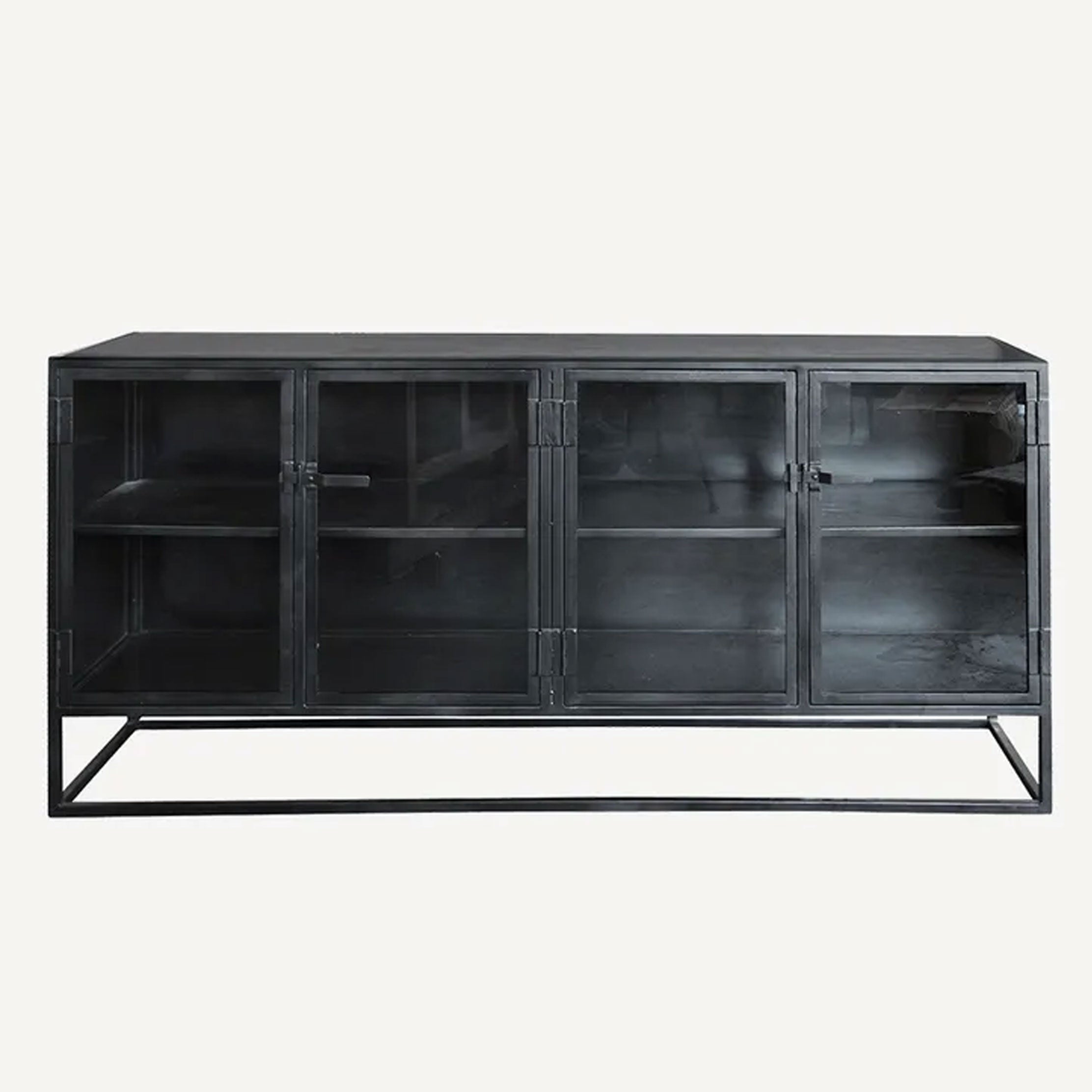 Industrial Metal Sideboard - Heavy Duty Storage Cabinet for Workshop, Garage & Office - Rustproof Steel Utility Organizer with Shelves & Doors