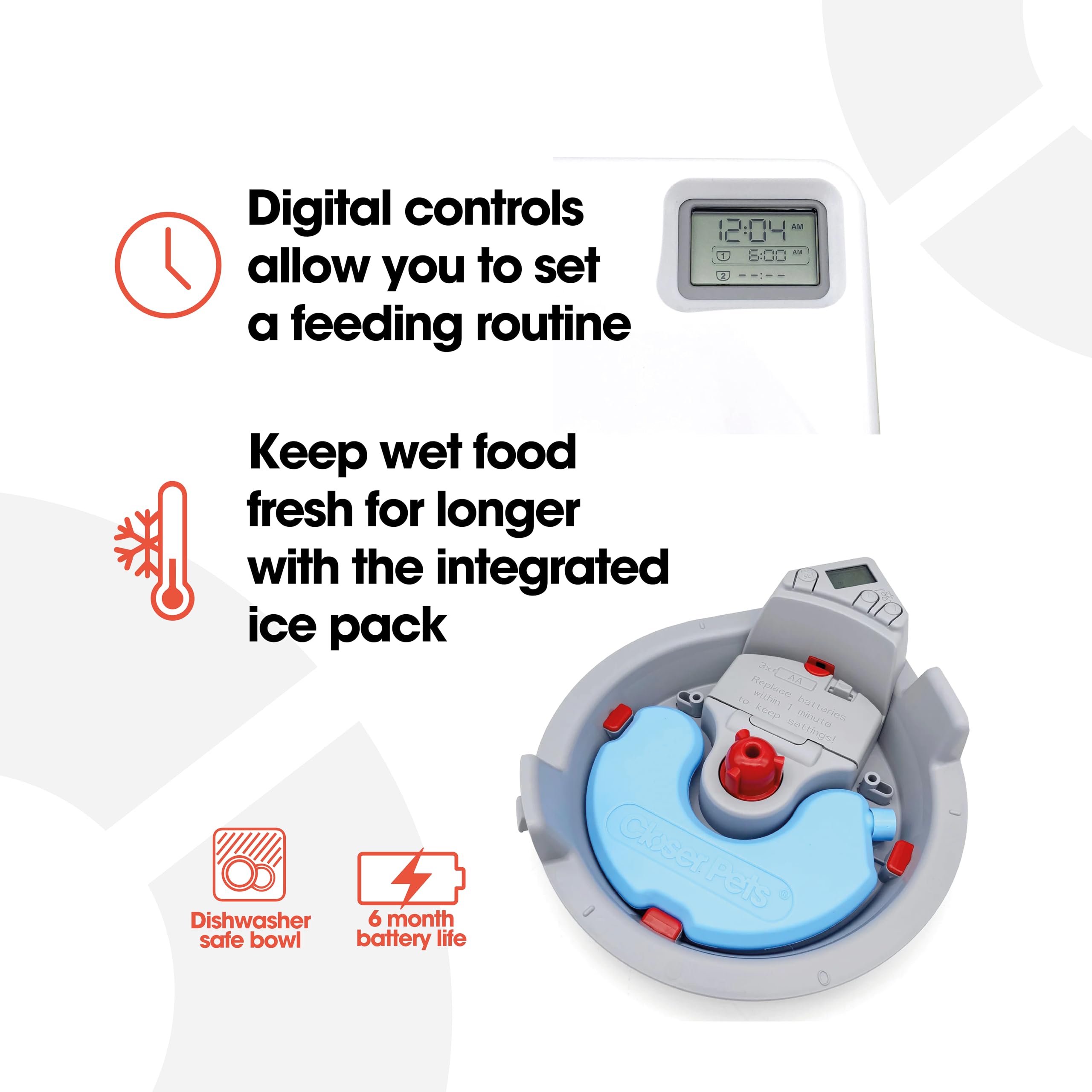 Automatic 3-Meal Pet Feeder with Digital Timer - Perfect for Cats & Small Dogs | Ideal for Vacation, Work Trips & Busy Pet Owners | Keep Your Pets Fed on Schedule