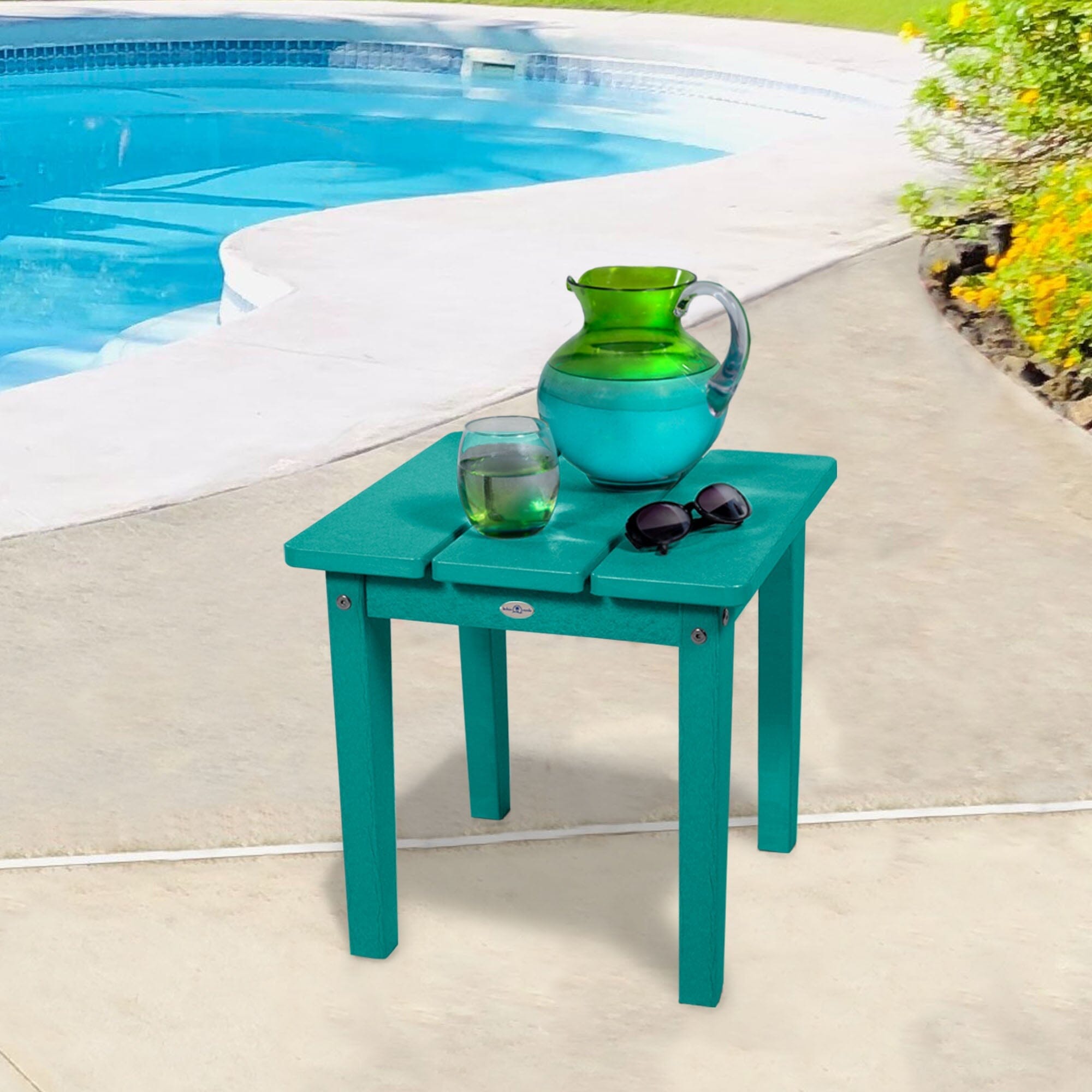 Adirondack Side Table - Outdoor Patio Furniture, Waterproof & Durable Small End Table for Garden, Deck, Poolside - Perfect for Drinks, Books & Decor