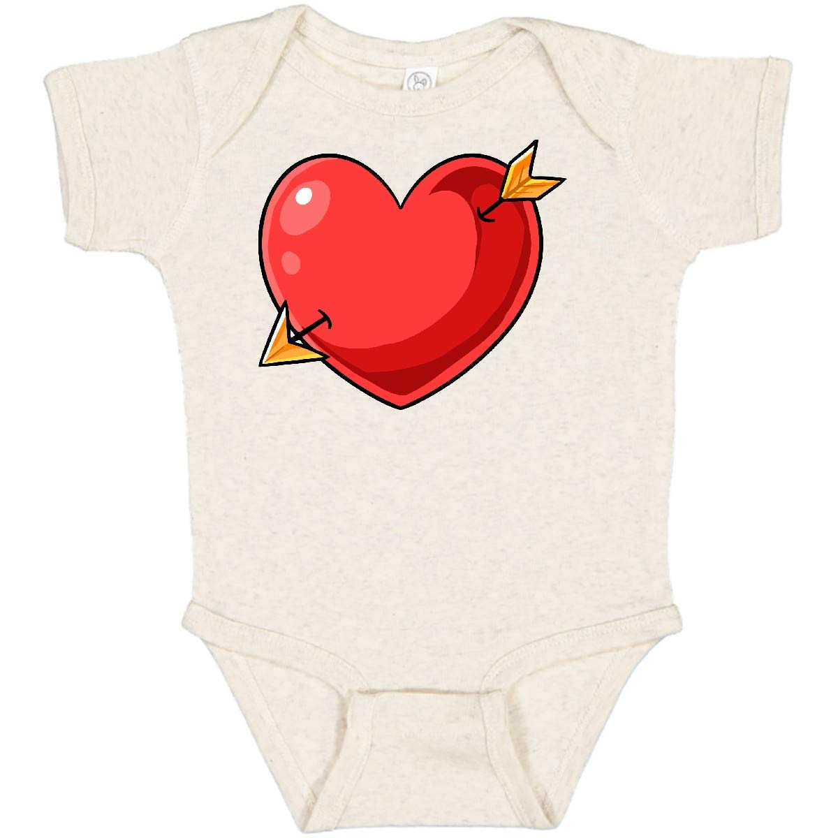 Inktastic Red Heart with Arrow Baby Bodysuit - Cute Valentine's Day Outfit for Infants & Newborns - Perfect for Family Photos, Holiday Gifts & Special Occasions