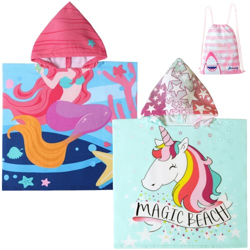 2pcs Magic Unicorn & Purple Mermaid(with Bag and 2 Finger Puppets)