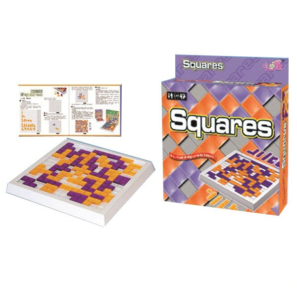 Premium Wooden Squares Strategy Board Game - Fun Family & Party Game for Adults & Kids - Perfect for Game Nights, Travel, and Gifts
