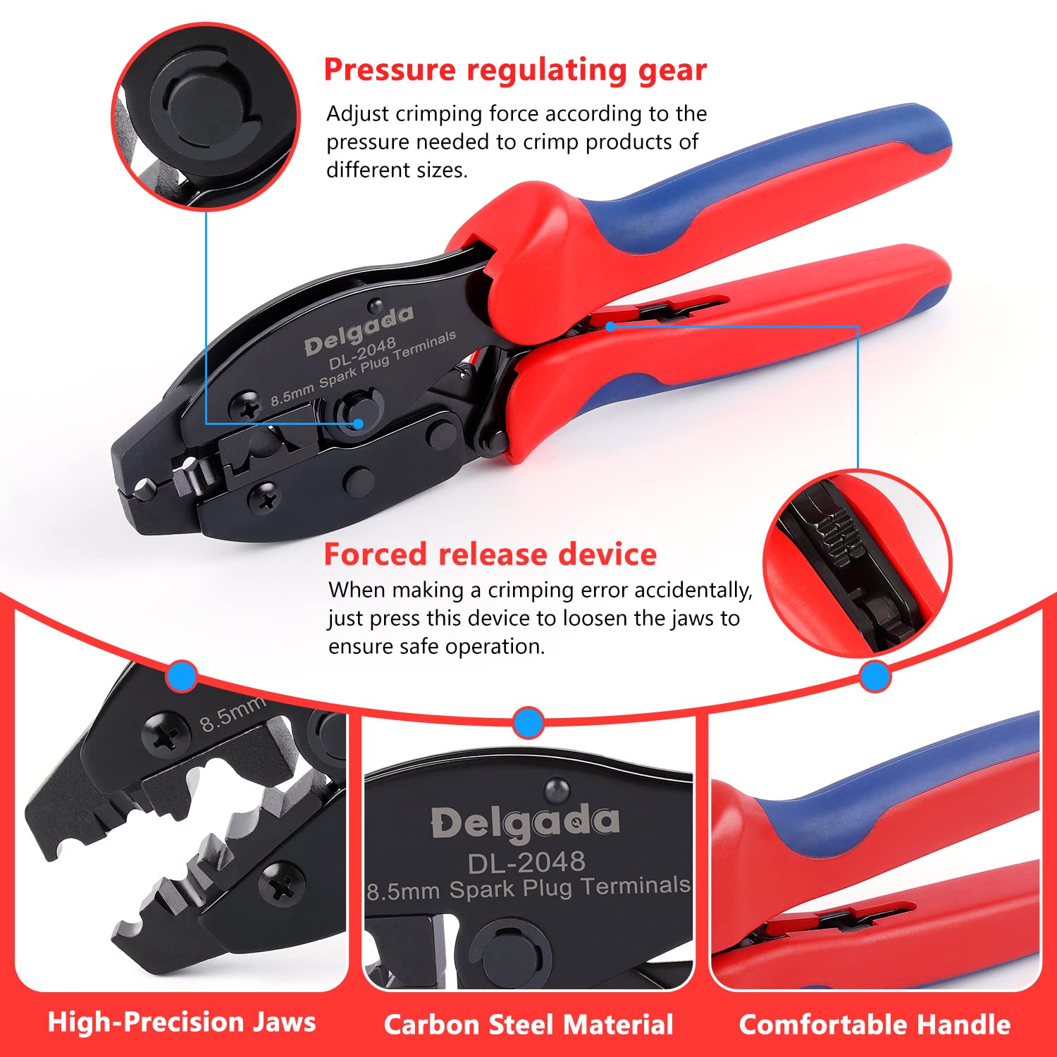 36Pcs Spark Plug Wire Crimping Tool Kit with Boot Terminals - Professional Crimper and Stripping Tool Set for 180° 90° Straight Ignition Wire Coil Terminals | Perfect for Automotive Repair, DIY Car Maintenance & Motorcycle Tune-Ups