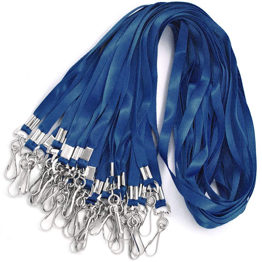 Bulk Flat Lanyards for ID Badges & Name Tags - Durable Badge Holders for Work, Events & Conferences