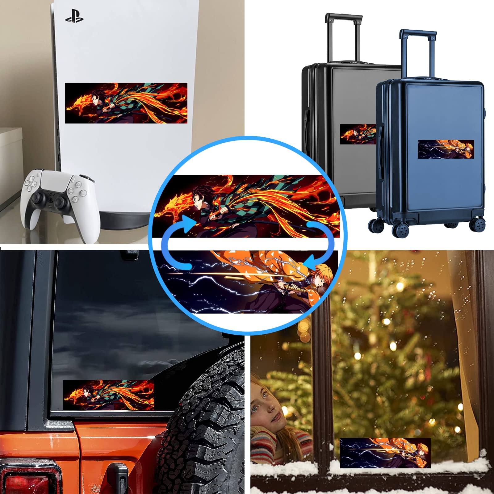 3D Motion Anime Stickers - Waterproof Car Decals & Laptop Skins - Japanese Manga Vinyl Stickers for Cars, Laptops, Skateboards, Walls - Cool Anime Gifts for Kids & Teens - Perfect for Car Decor, School Supplies & Room Decoration