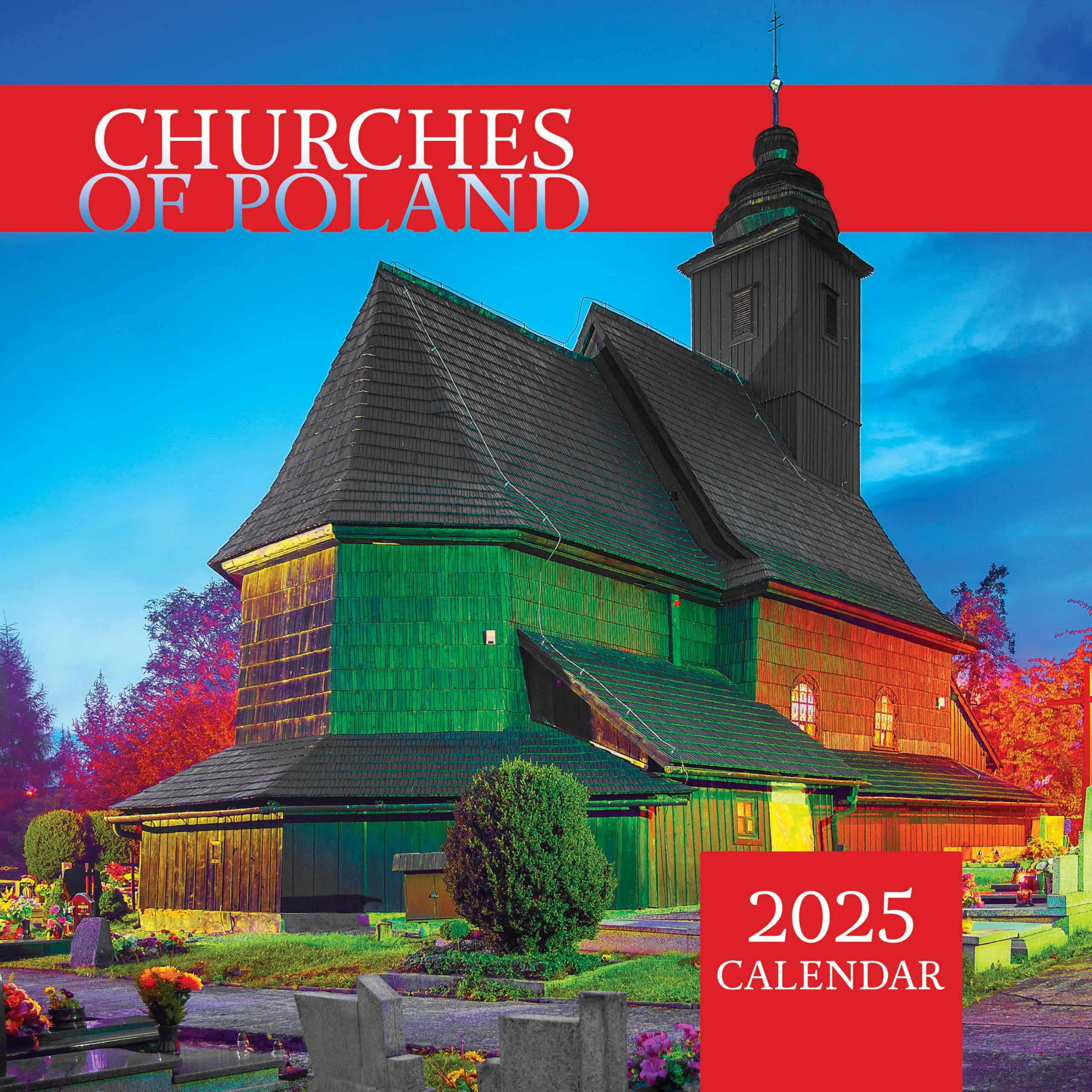 2025 Wall Calendar - Churches of Poland | 12 Month Hanging Calendar with Moon Phases & Holidays | Bilingual Polish/English | Home & Office Decor | Perfect for Travel Enthusiasts & Polish Heritage Lovers