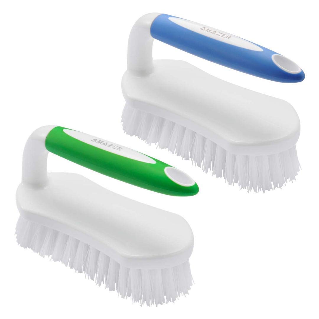 Premium Scrub Brush and Dish Brush Set with Comfort Grip Handle - Heavy Duty Cleaning for Kitchen, Bathroom, Carpet, Tiles & Hard Surfaces | Perfect for Deep Cleaning Stains, Grime & Grease