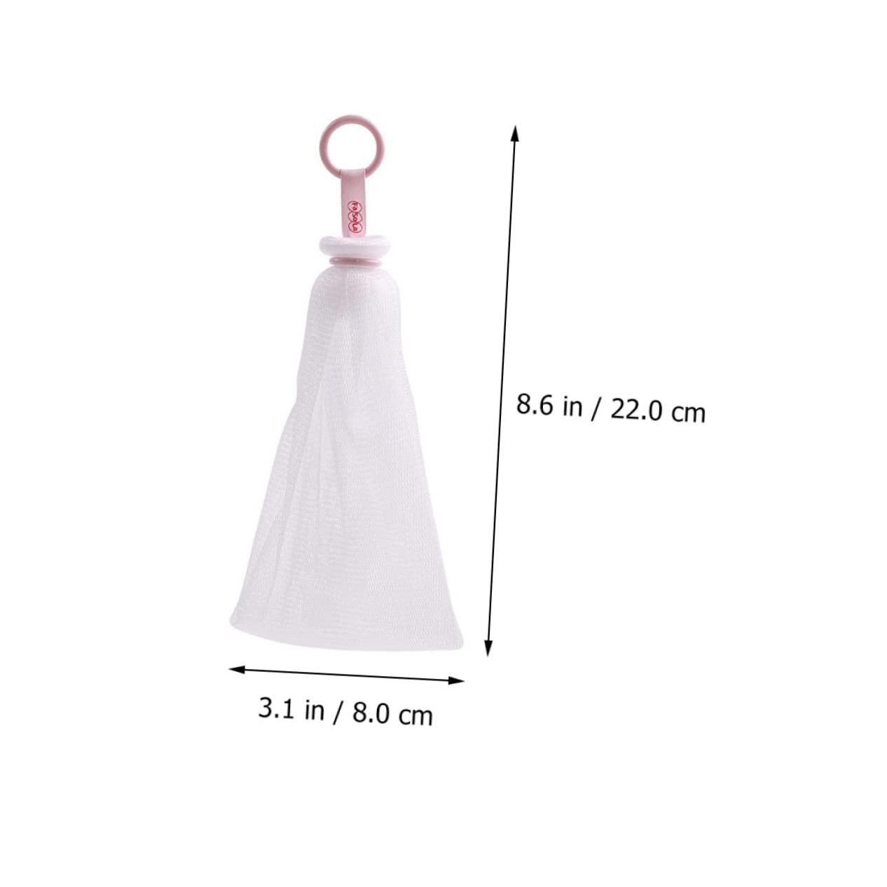 2-Pack White PP Soap Net Scrubber Pouch - Travel Soap Holder, Face Cleansing Foaming Net, Wash Wand for Shower & Bathroom Use