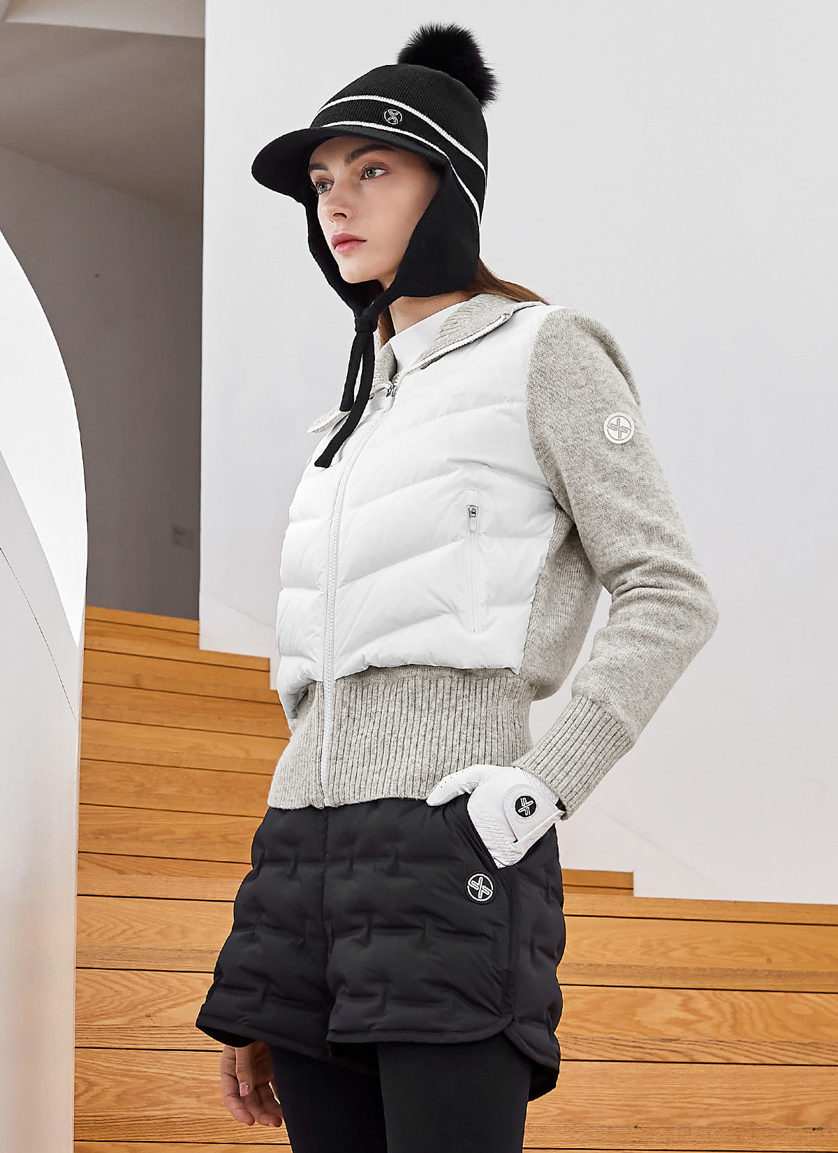 Women's Hybrid Knit Goose Down Jumper - Warm Winter Coat for Outdoor Activities & Casual Wear
