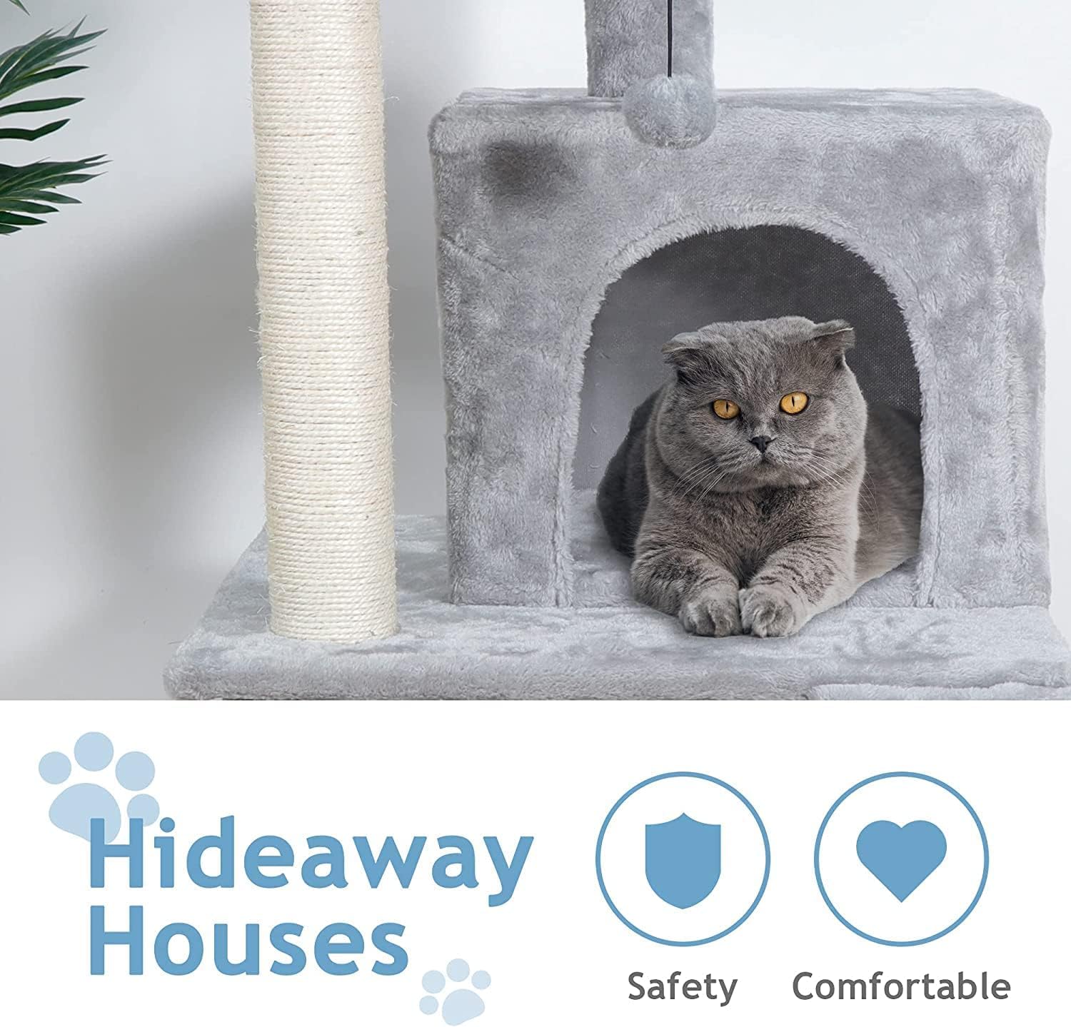 Nova Microdermabrasion Cat Tree for Indoor Cats - 34 Inch Cat Tower with Scratching Post & Ultra Soft Plush Covering - Durable Cat Condo Furniture for Kittens & Adult Cats - Perfect for Play, Rest & Climbing in Home or Office