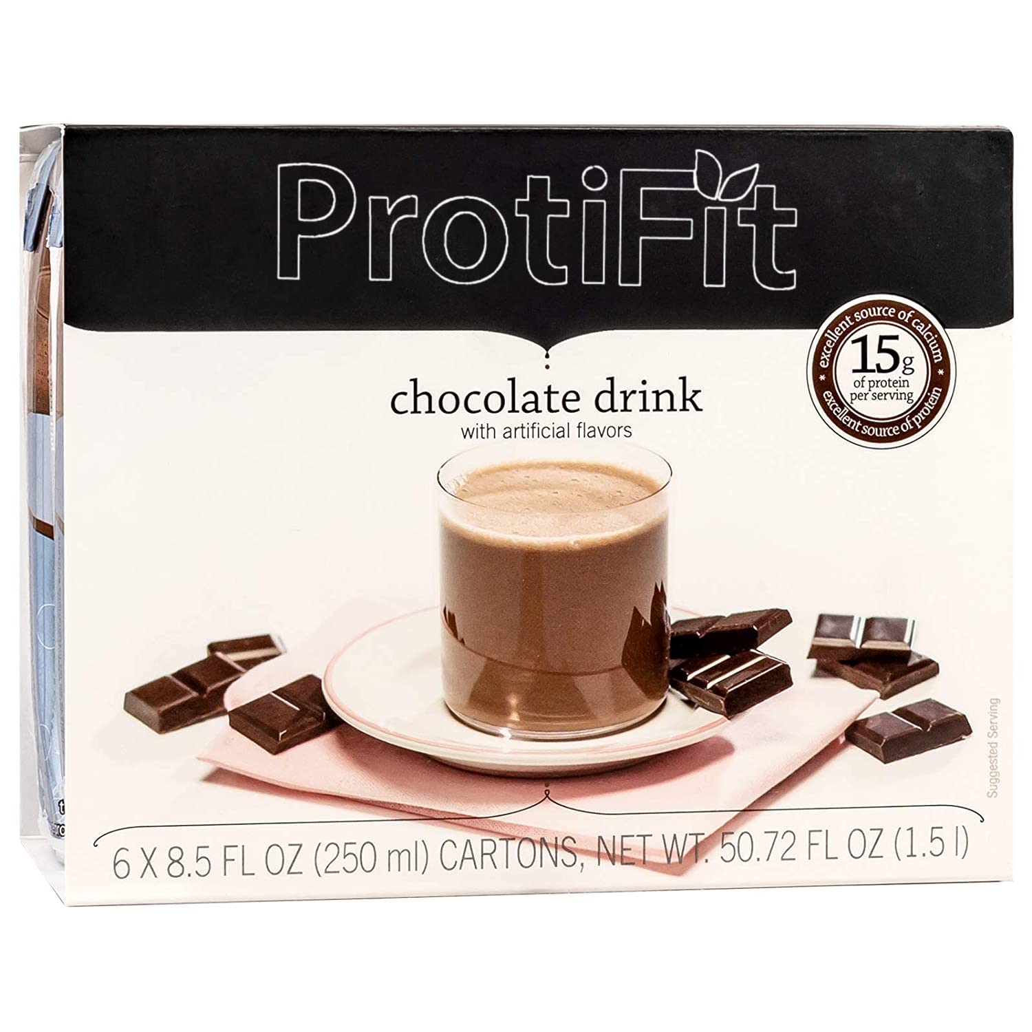 24 Pack High Protein Ready-to-Drink Shakes - 15g Protein, Low Calorie, Low Fat, Low Carb, Low Sugar, Gluten Free, Ideal Protein Compatible - 6 Servings Per Box (Chocolate) | Perfect for Post-Workout Recovery, Weight Management & On-the-Go Nutrition