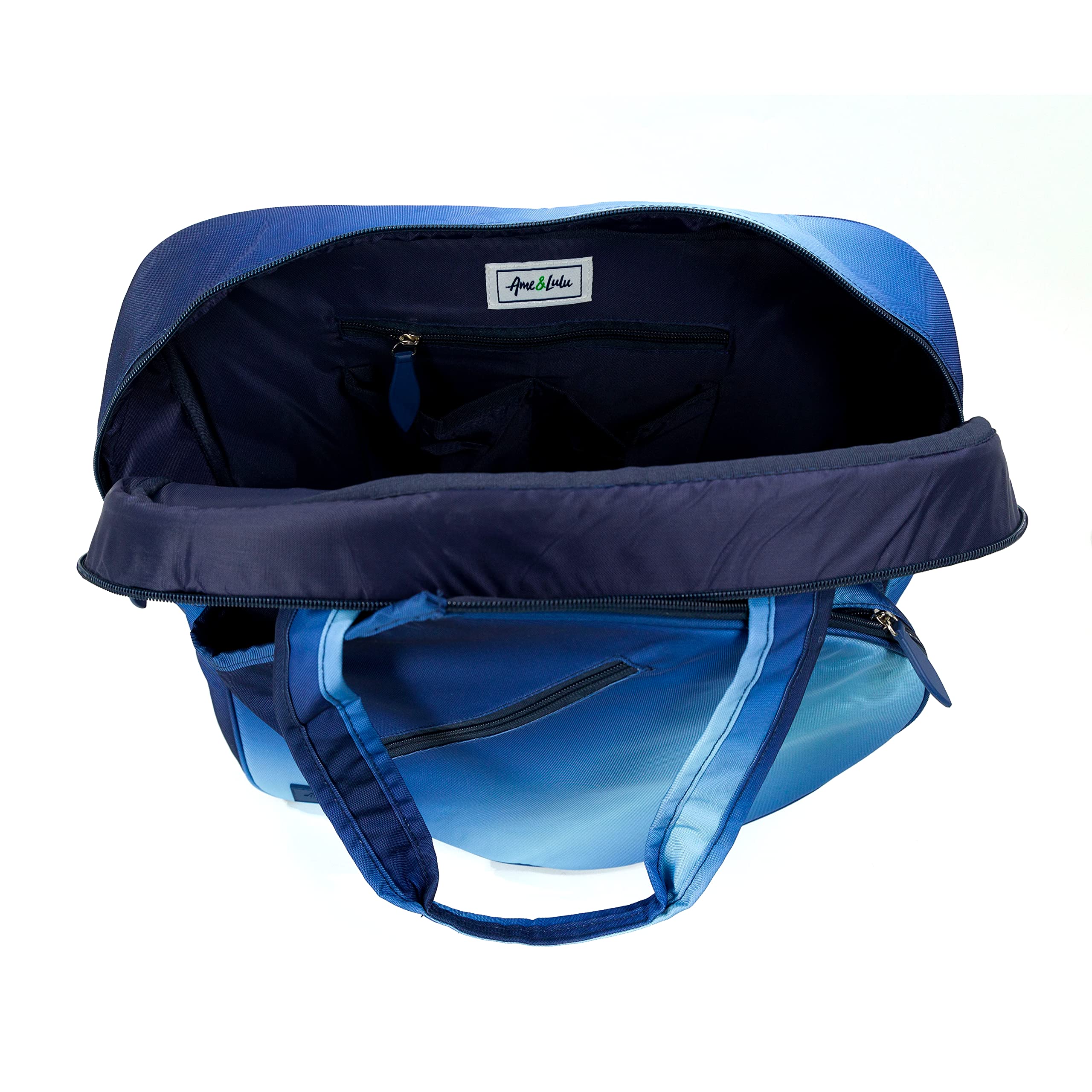 Ame & Lulu Sweet Shot Tennis Tote 3.0 - Navy Ombre Gym Bag for Women | Stylish Sports Tote with Pockets | Perfect for Tennis, Yoga, Gym & Beach | Durable & Water-Resistant