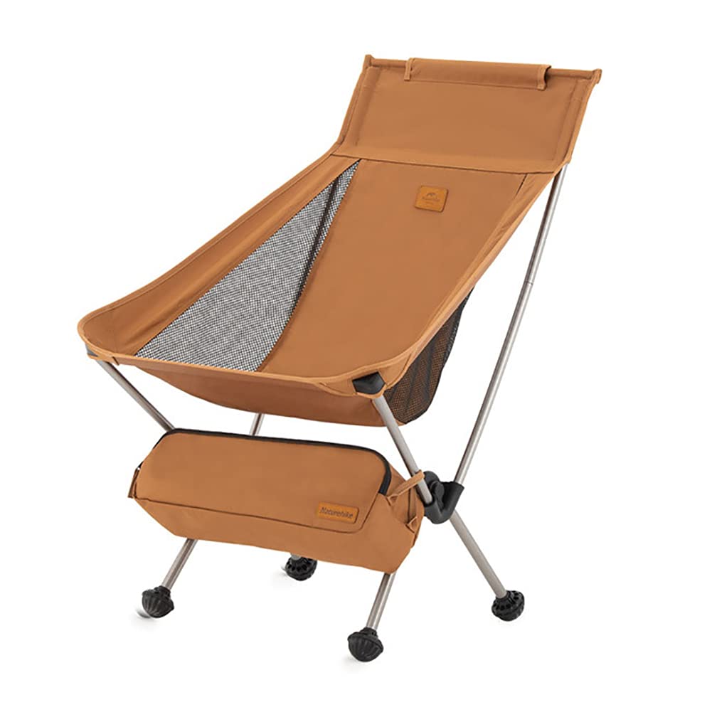 Naturehike Ultralight Folding Camping Chair with Storage Bag - Portable Outdoor Backpacking Furniture for Hiking, Picnic, Beach & Camping (Yellow, Medium)
