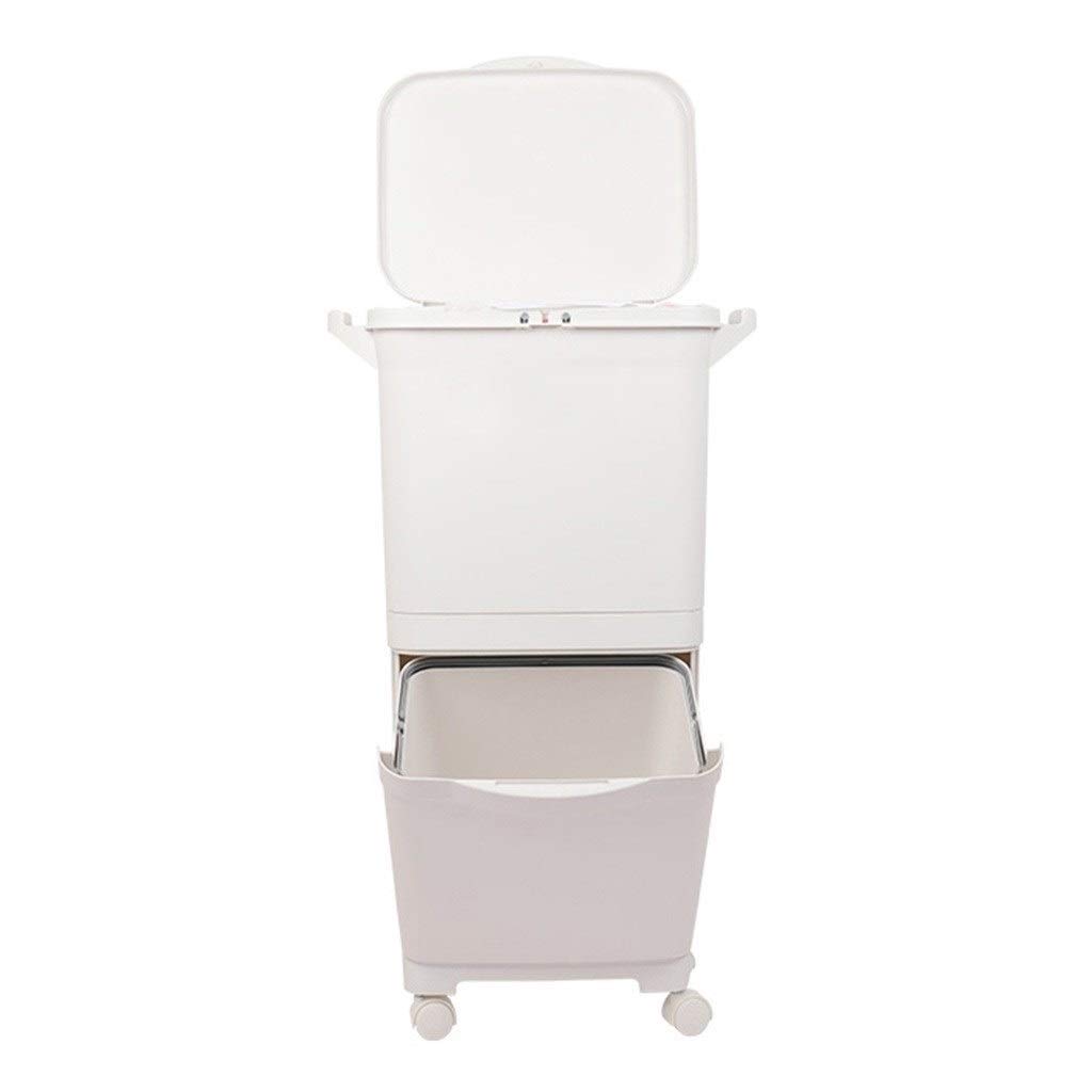 Double Layer Kitchen Trash Can with Lid - Dry & Wet Waste Separation Garbage Bin for Home, Bedroom, Office - Eco-Friendly Recycling Waste Basket for Easy Storage & Organization
