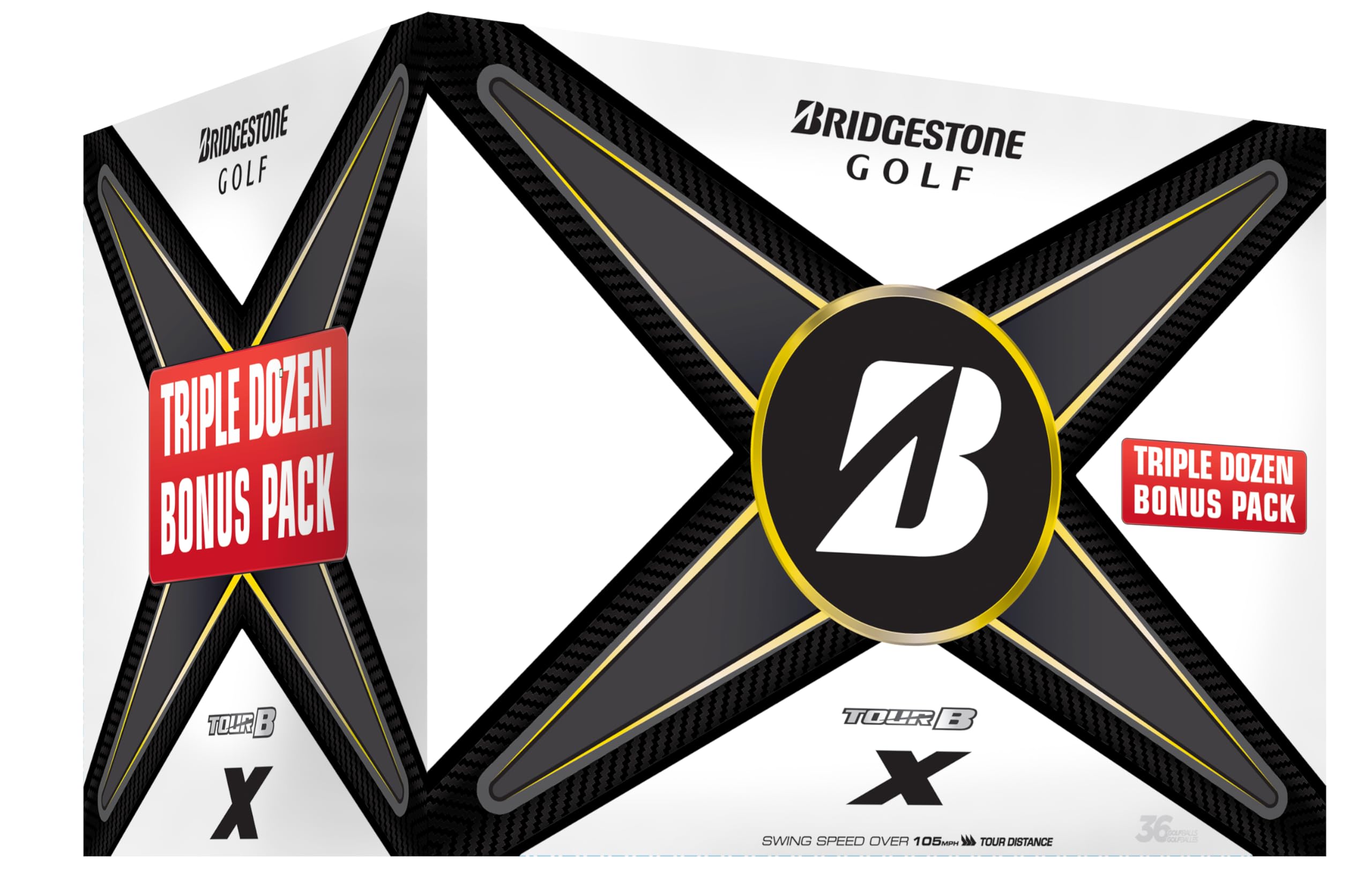 Bridgestone Tour B X Golf Balls - Premium Performance Golf Balls for Distance & Control | Perfect for Tournament Play & Low Handicap Golfers