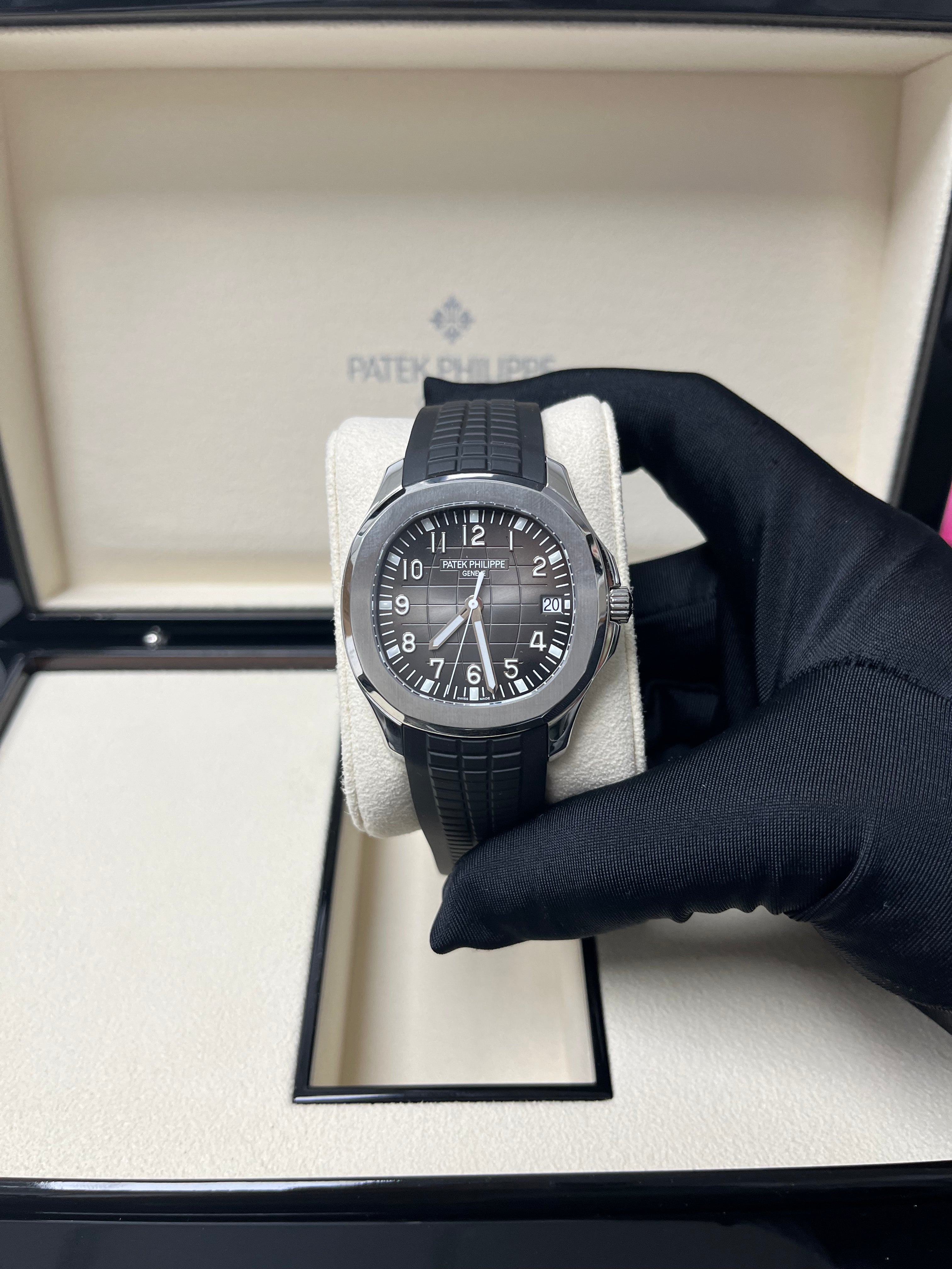 Patek Philippe Aquanaut Stainless Steel Watch with Black Embossed Dial - Ref#5167A-001 - Luxury Sports Watch for Men, Perfect for Business, Formal Events & Everyday Wear