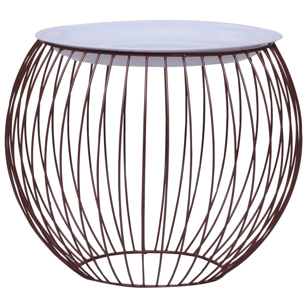 CHARMMA Modern Round Coffee Table 20 Inch Gold Finish - Lightweight 3.6KG for Living Room, Lounge & Office Decor