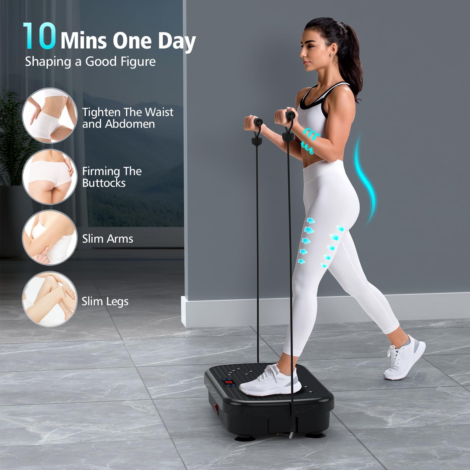 Vibration Plate Exercise Machine for Weight Loss & Body Toning - 330 lbs Capacity Whole Body Vibration Platform with Lymphatic Drainage - Perfect for Home Gym, Fitness Training & Wellness Recovery