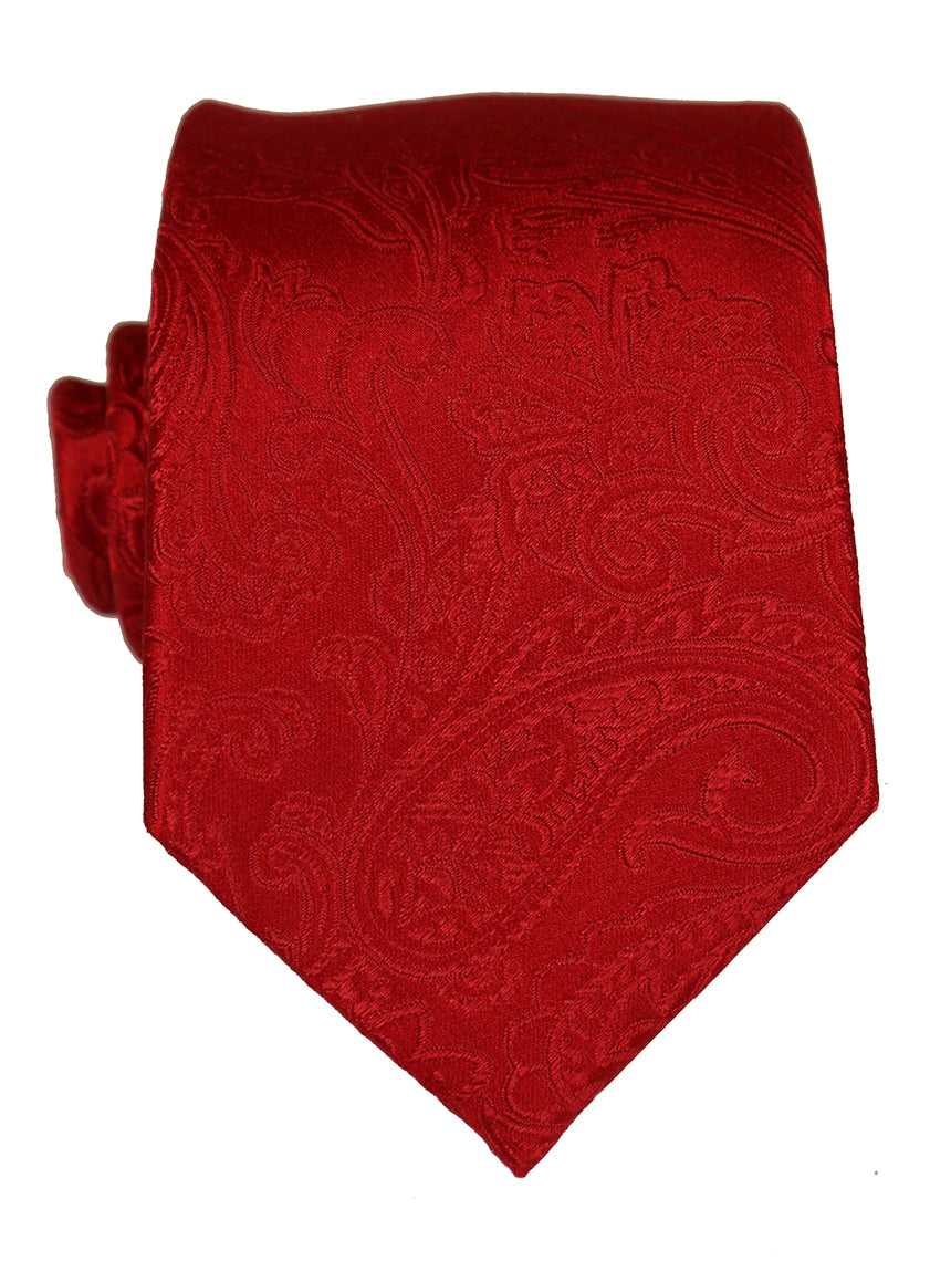 DÉCLIC Classic Paisley Tie - Red Silk Necktie for Men | Perfect for Weddings, Business Meetings & Formal Events