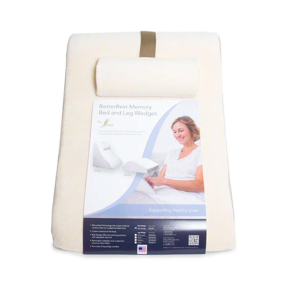 BetterRest Deluxe Bed Wedge Pillow - High Quality Incline Pillow for Back & Neck Support - Ideal for Post-Surgery Recovery, Acid Reflux, Reading & Watching TV in Bed - Orthopedic Comfort for Pain Relief & Better Sleep