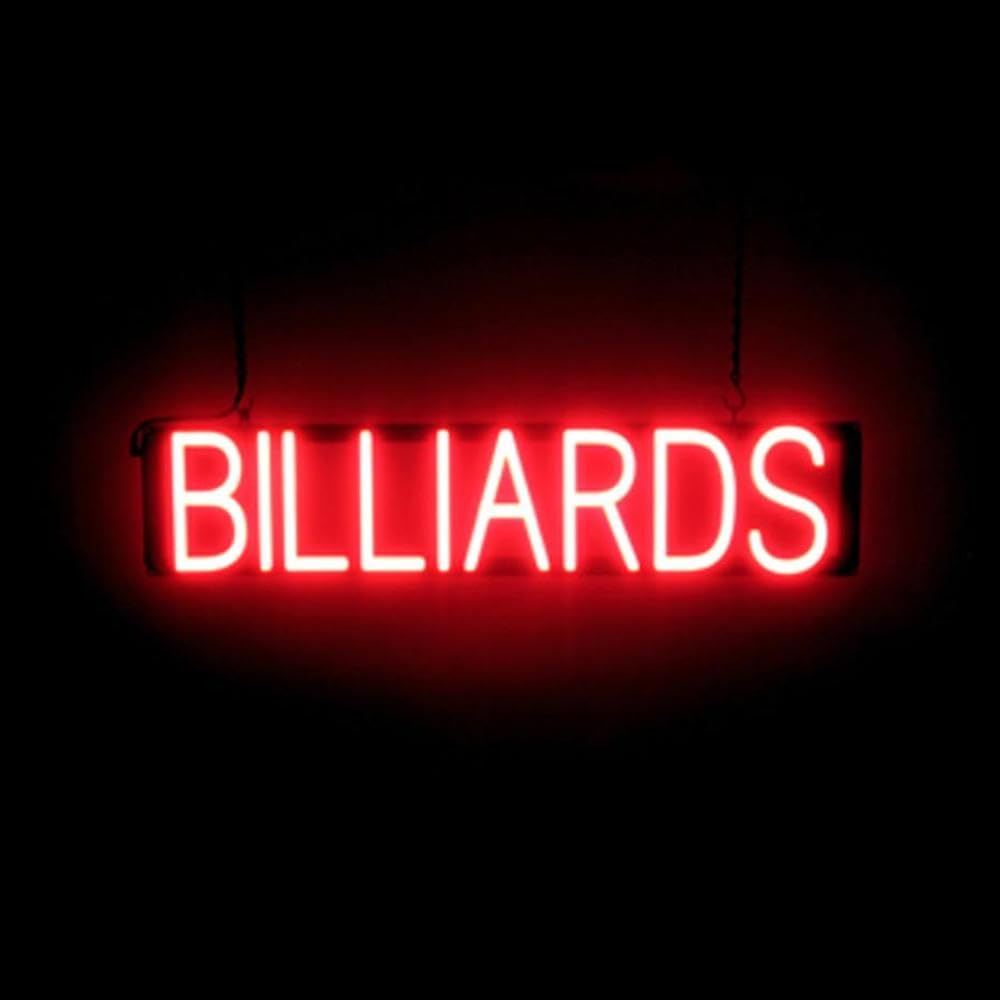 SpellBrite LED Neon BILLIARDS Sign for Bars & Game Rooms – 29.4
