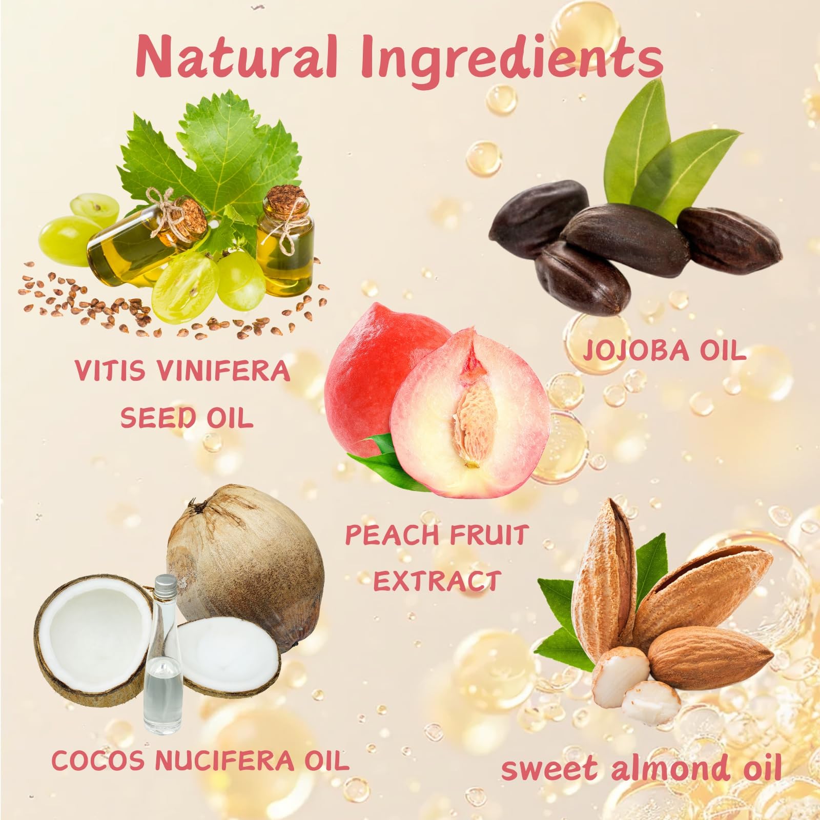 Organic Body Oil for Women - Moisturizing & Nourishing Dry Skin Care with Jojoba Oil, Almond Oil & Peach Extract - Post-Shower Essential Oil Treatment for Soft, Firm Skin - Perfect for Daily Hydration & Spa Nights