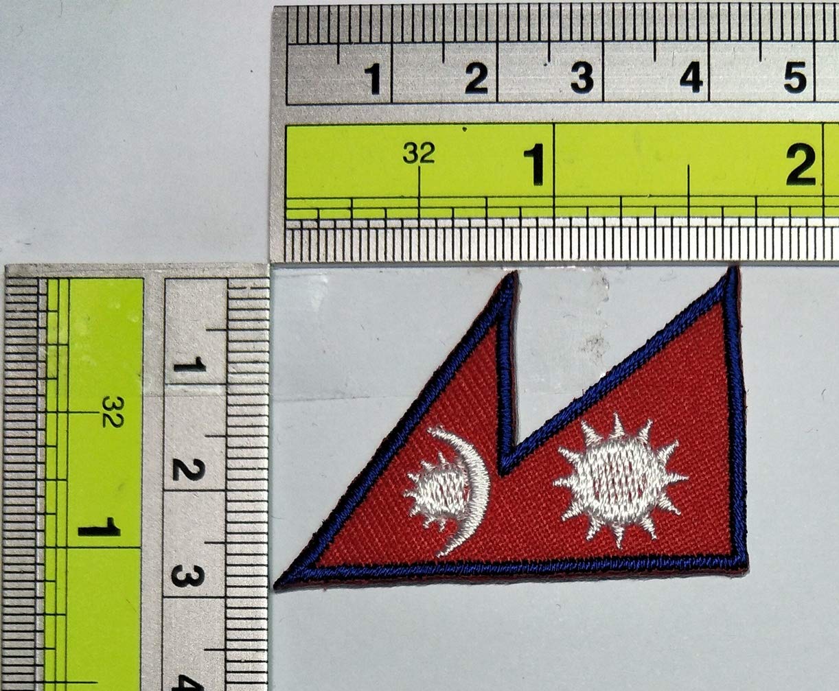 Nepal Flag Embroidered Patch - Military Tactical National Country Flag Emblem for Backpack, Hats, Jackets & Jeans - Perfect for Travel, Cosplay & DIY Sewing Crafts (09)