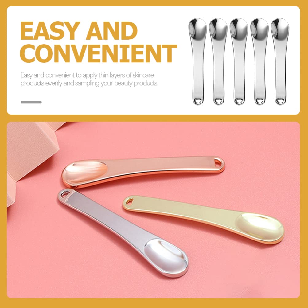 5-Piece Mini Cosmetic Spatula Set - Makeup & Skincare Scoop for Eye Cream, Face Lotion & Beauty Products - Perfect for Precise Application & Hygienic Use in Salons, Travel Kits & Home Skincare Routines