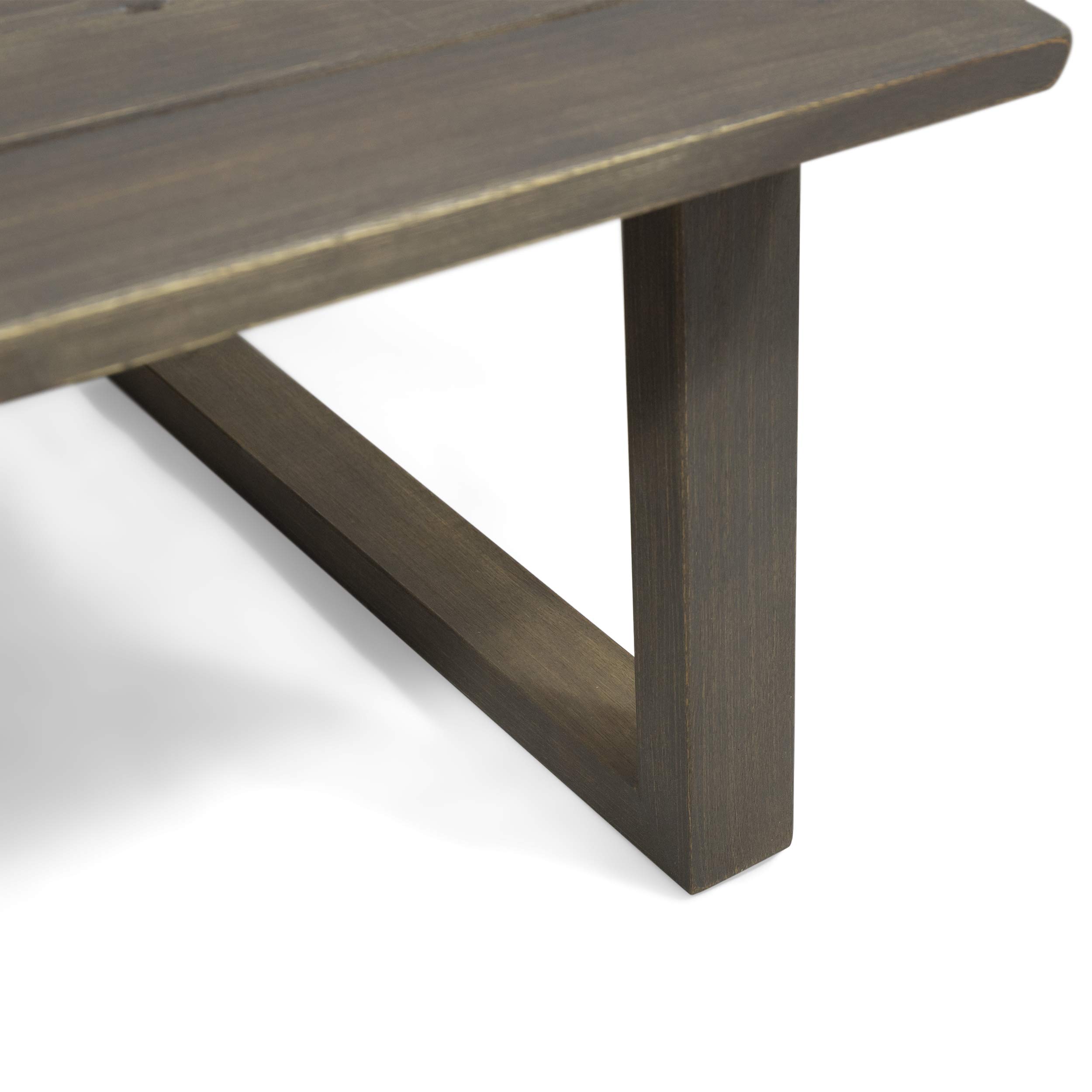 Premium Acacia Wood Outdoor Chat Set with Coffee Table - Gray & Light Gray Finish - Patio, Garden, Backyard Furniture for Relaxing & Entertaining