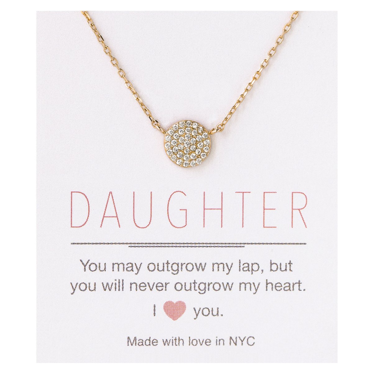 Petite CZ Disc Pendant Necklace - Gold, Rose Gold, Silver | A+O Gift for Daughter | Perfect for Birthdays, Graduations & Special Occasions