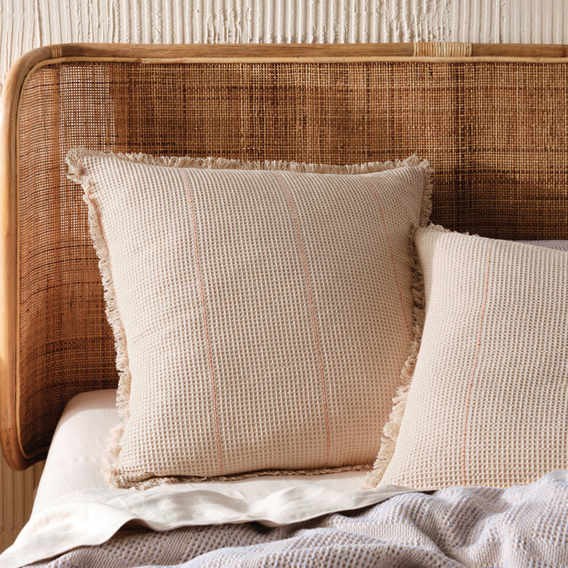 Premium Galicia Blue Sand European Pillowcase Set - 100% Linen House Luxury Bedding - Perfect for Master Bedroom, Guest Room & Coastal Home Decor