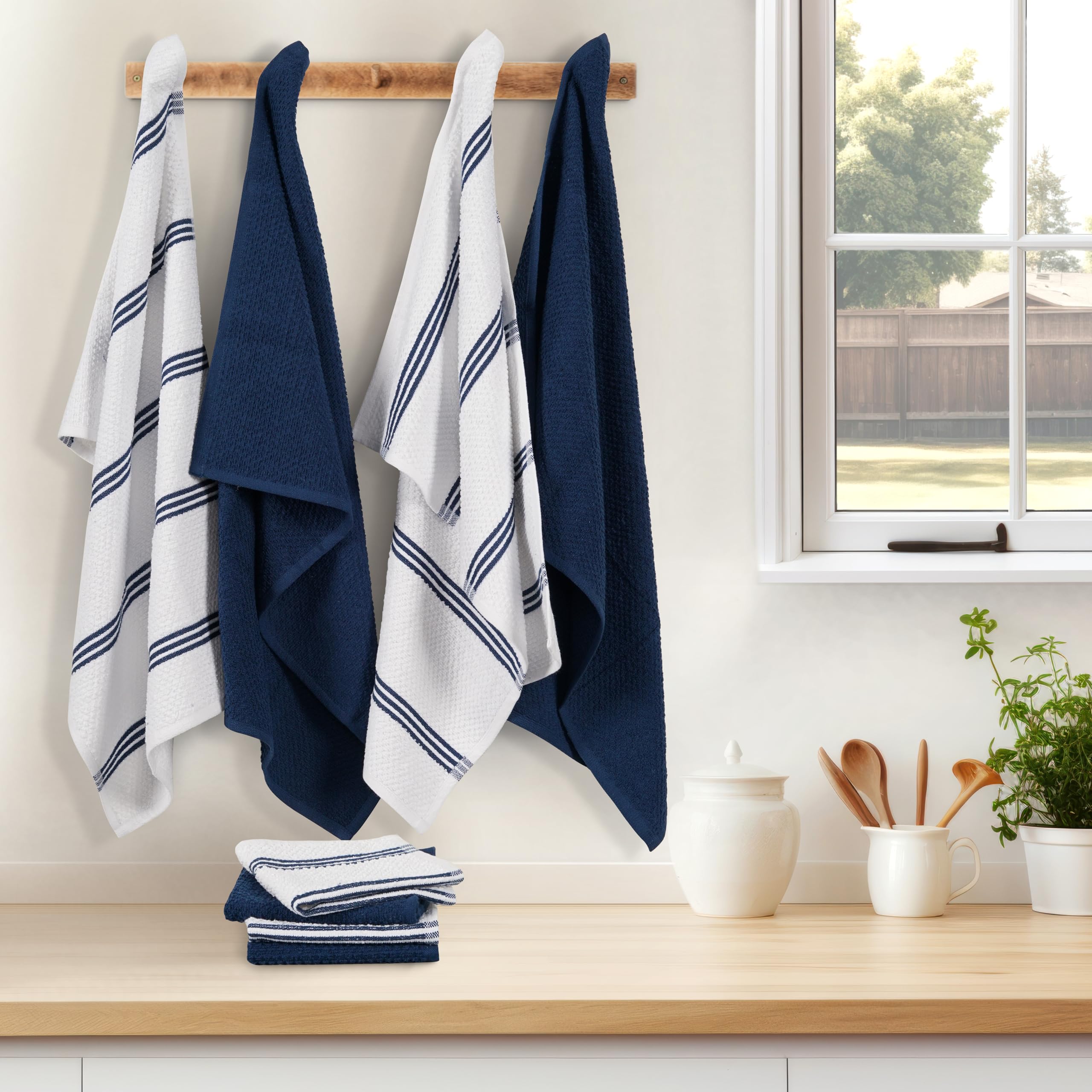Premium 8-Piece Casa Platino Cotton Dish Towels Set for Kitchen - 16