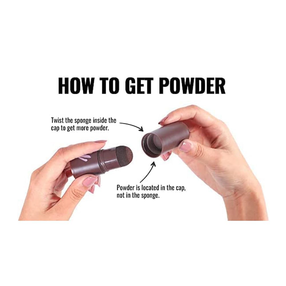 Glowhouse Hairline Powder - Black Color 24g | Hair Shading Sponge Pen for Quick Root Touch-Up | Waterproof Hair Root Concealer | Perfect for Covering Gray Hair & Thinning Areas | Daily Use & Special Occasions