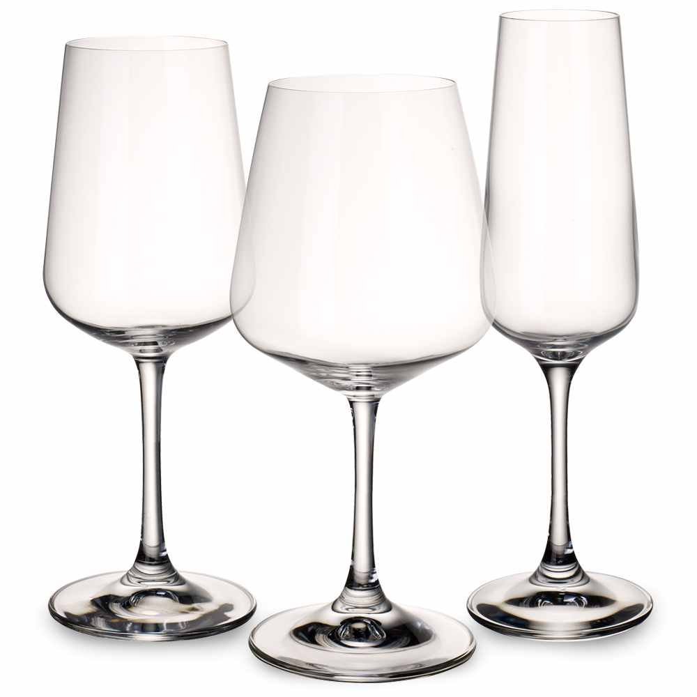 Premium Villeroy & Boch Ovid Wine Glass Set of 12 - Elegant Red, White & Champagne Glasses for Fine Dining, Parties & Gifts | Dishwasher Safe Crystal Glassware