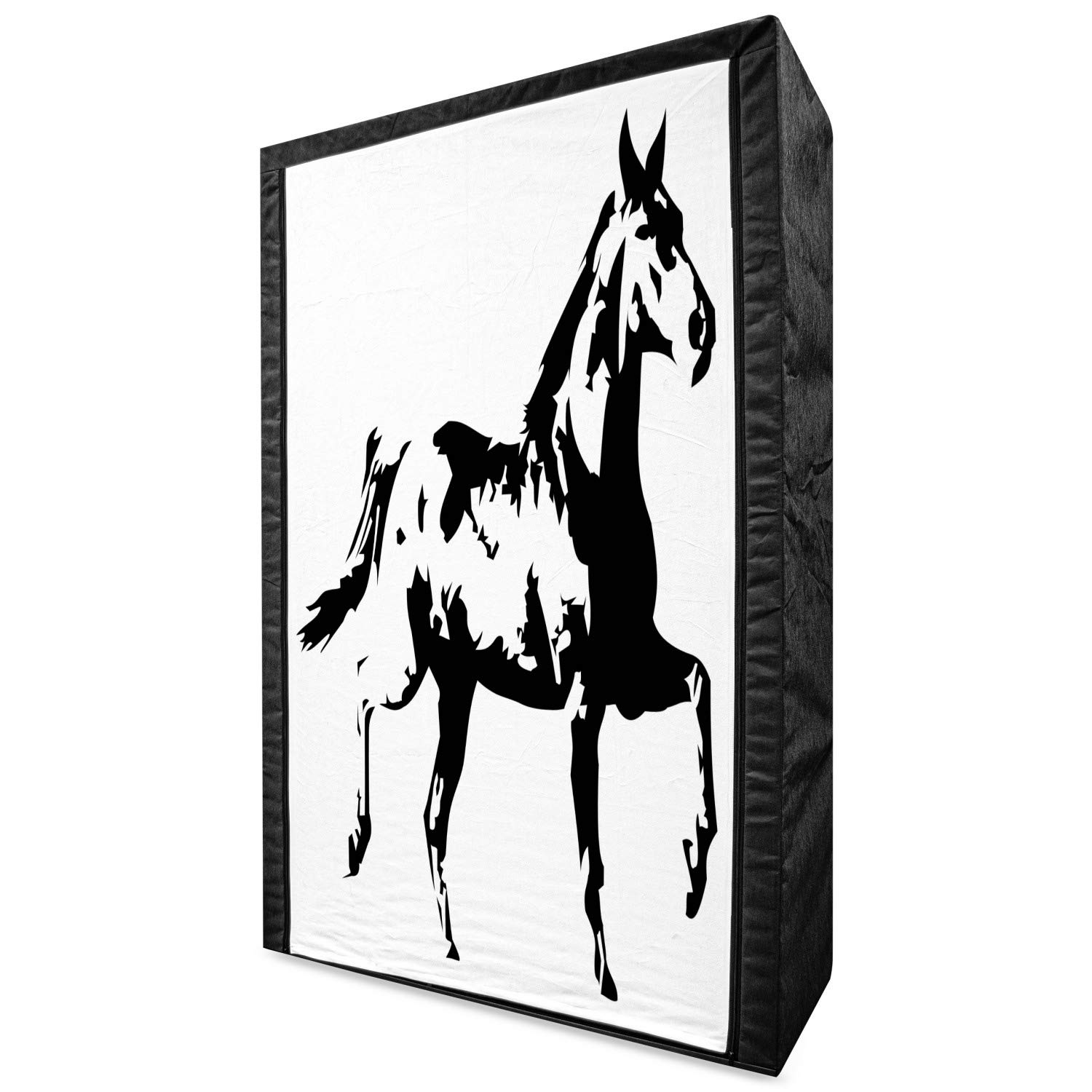 Ambesonne Portable Fabric Wardrobe with Running Horse Design - 42.5