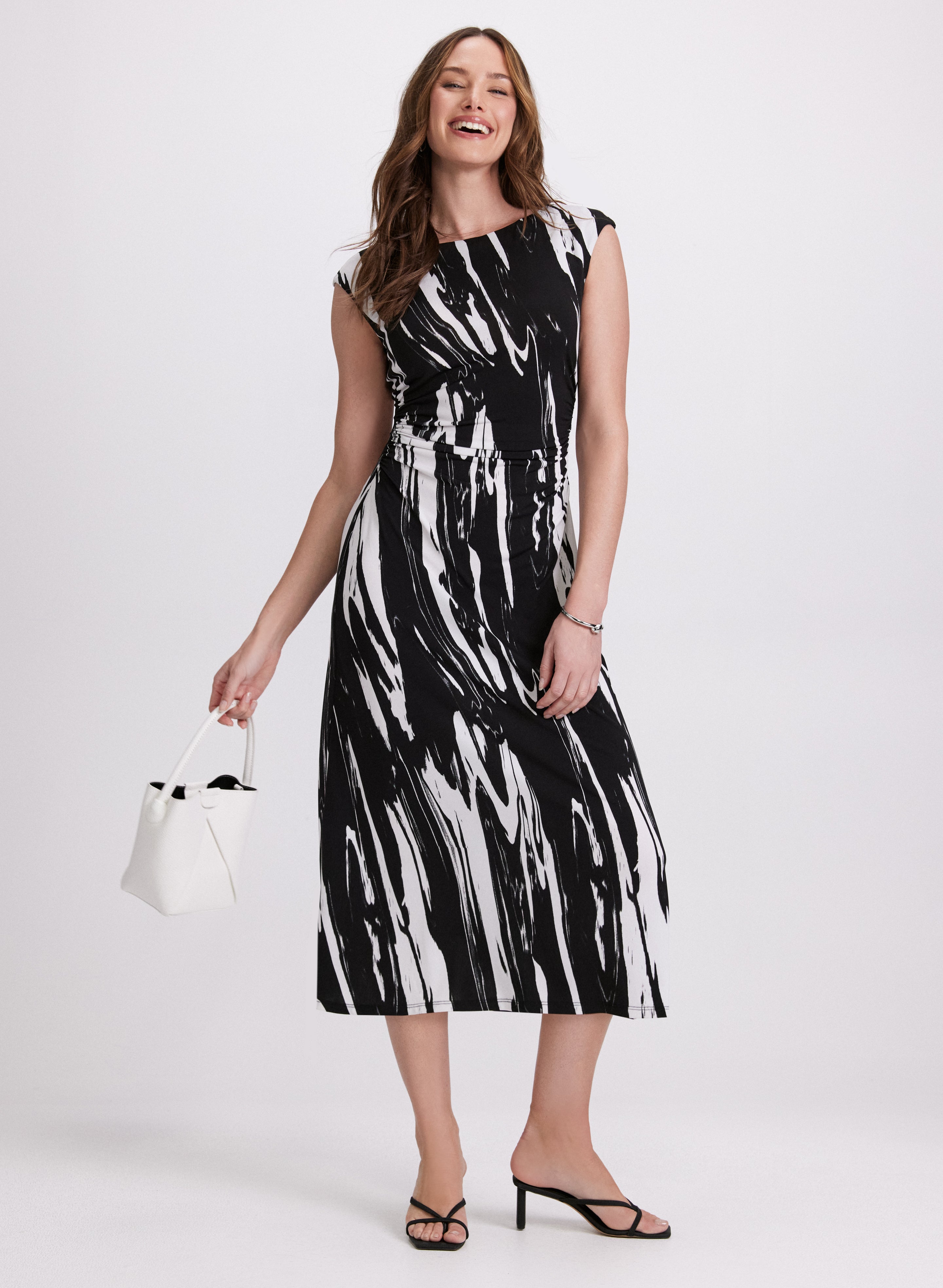 Floral Brush Paint Print Dress for Women - Elegant Summer Casual Wear for Parties, Dates & Outdoor Events
