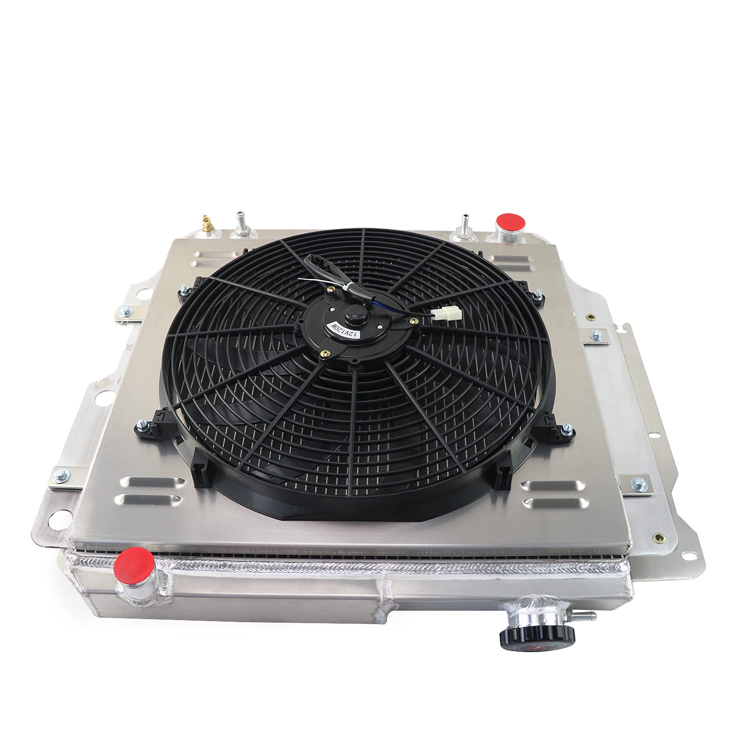 3 Row Aluminum Radiator with Shroud & Fan Kit - Compatible with 1987-2006 Jeep Wrangler YJ TJ (2.4L-4.2L) - Perfect for Off-Roading, Overheating Solutions & Engine Cooling Upgrades