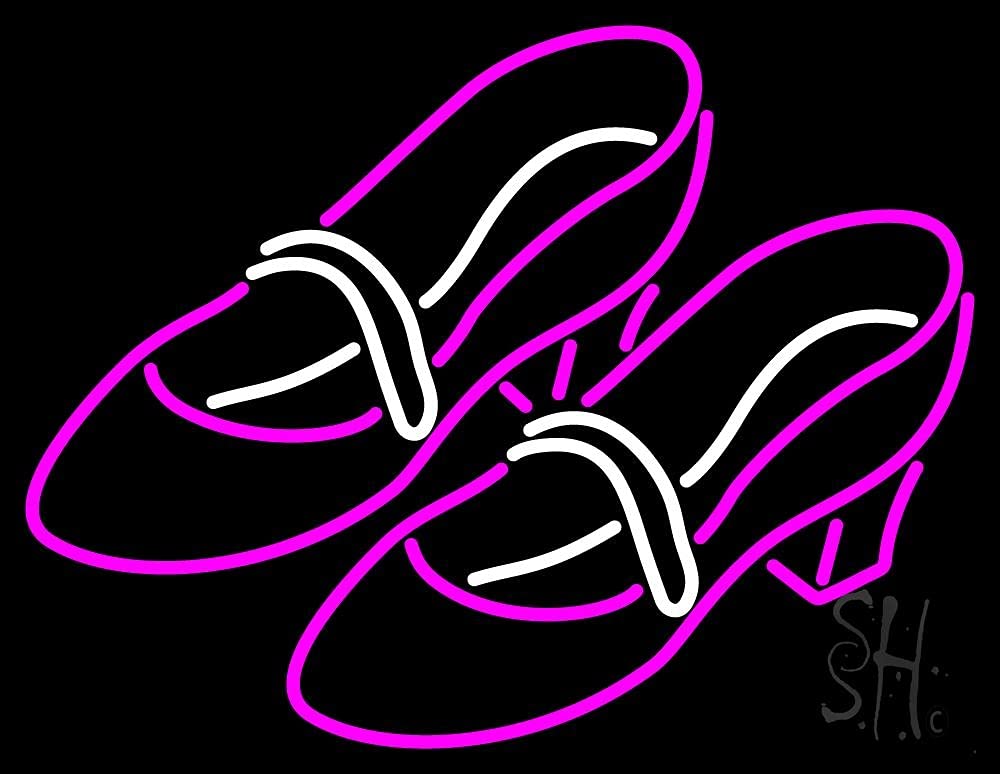 Pink Sandal Heels LED Neon Sign 15x19 Inches - Black Square Cut Acrylic Backing with Dimmer - Bright Premium Indoor LED Neon Light for Store Decor, Boutique, Salon, or Home Bar Lighting - Perfect for Retail Displays, Wedding Decor & Nightclub Atmosphere