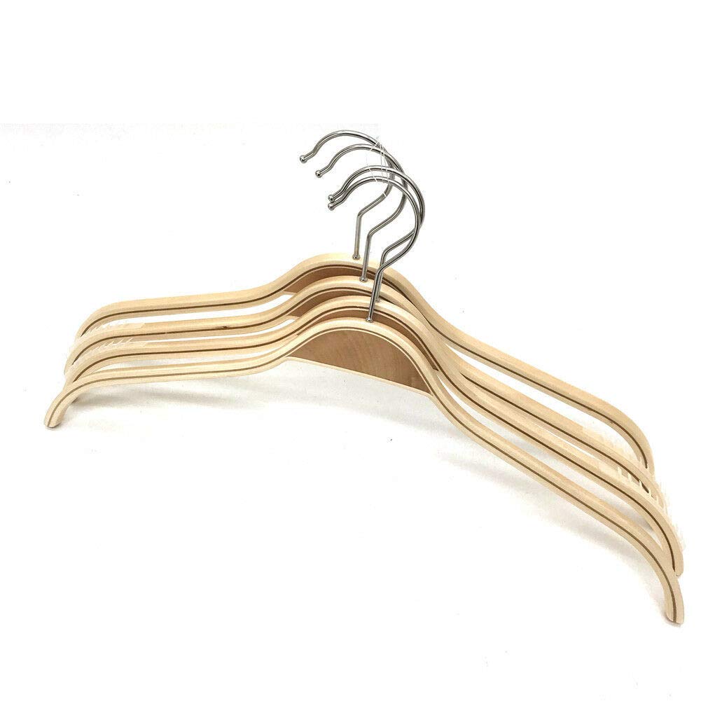 17 Inch Natural Wooden Hangers with Non-Slip Rubber Grips - Space Saving Clothes Hangers for Coats, Shirts, Dresses & T-Shirts (30 Pack) | Perfect for Closet Organization & Wardrobe Storage