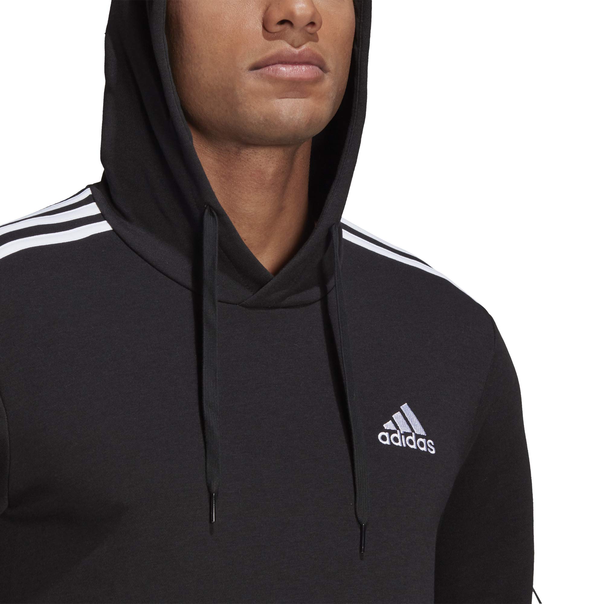 adidas Men's Essentials 3-Stripes French Terry Hoodie - Comfortable Pullover Sweatshirt for Casual Wear, Gym & Street Style | Athletic Fit Cotton Blend Hooded Sweater for Everyday Use