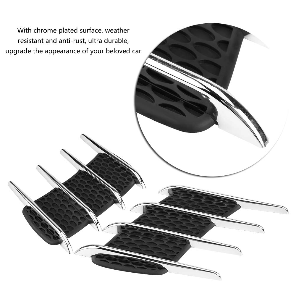 Aramox Universal Car Exterior Hood Side Air Intake Vent Cover - Shark Gills Decorative Trim Sticker (Pair) for Enhanced Vehicle Style & Aerodynamics - Perfect for Sports Cars, Tuner Vehicles & Custom Auto Upgrades