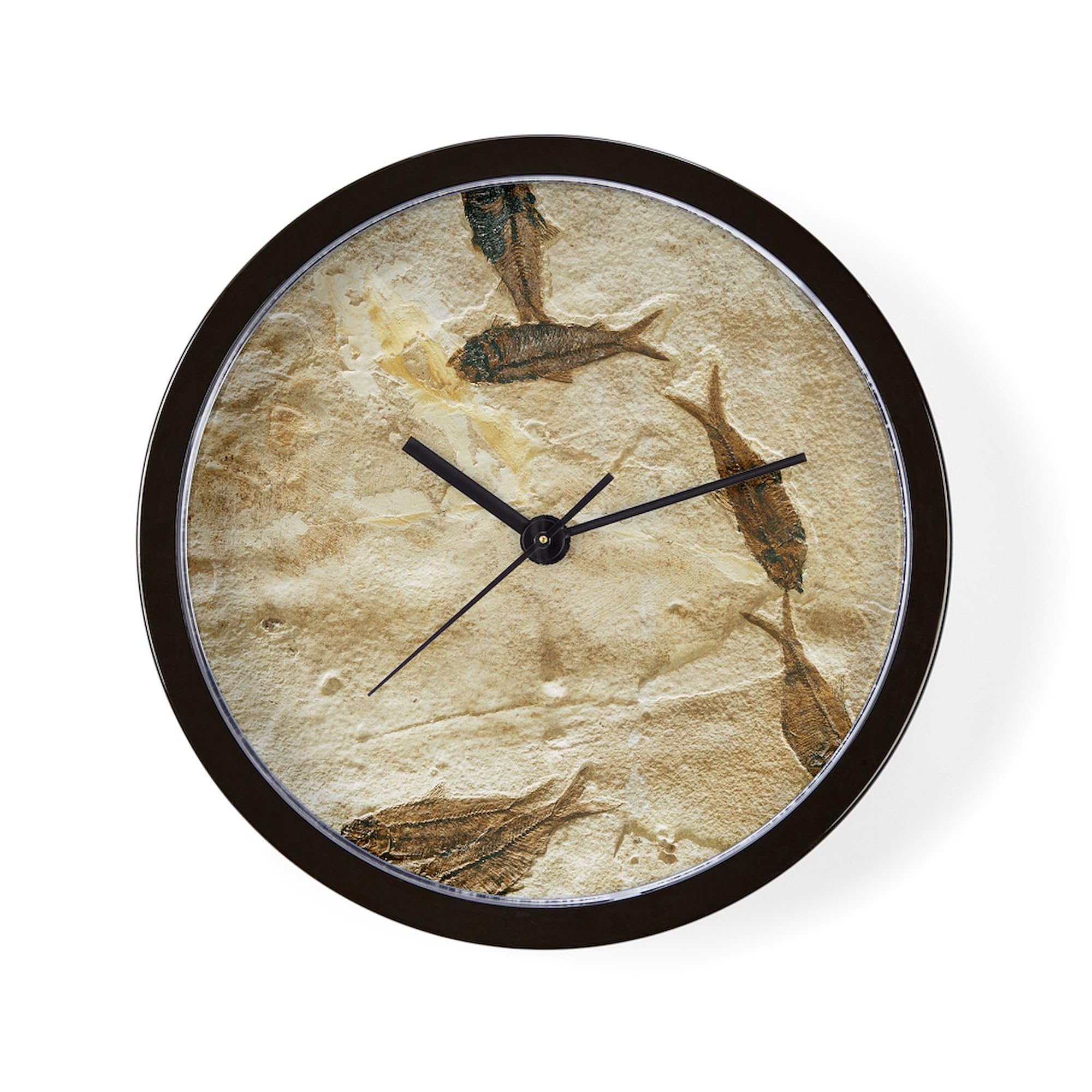Fish Fossils 10 Inch Wall Clock - Vintage Decor for Living Room, Kitchen, Office | Perfect Gift for Home & Office Decor